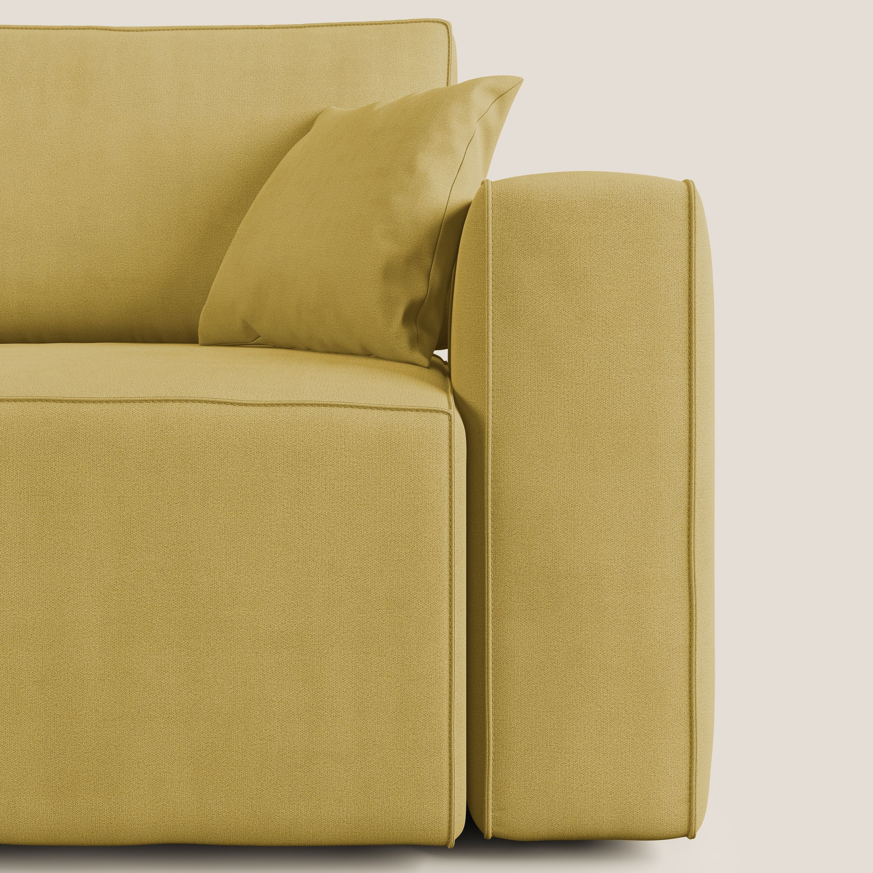 Morfeo divano con sedute estraibili in morbido tessuto impermeabile T02 giallo - divani.store