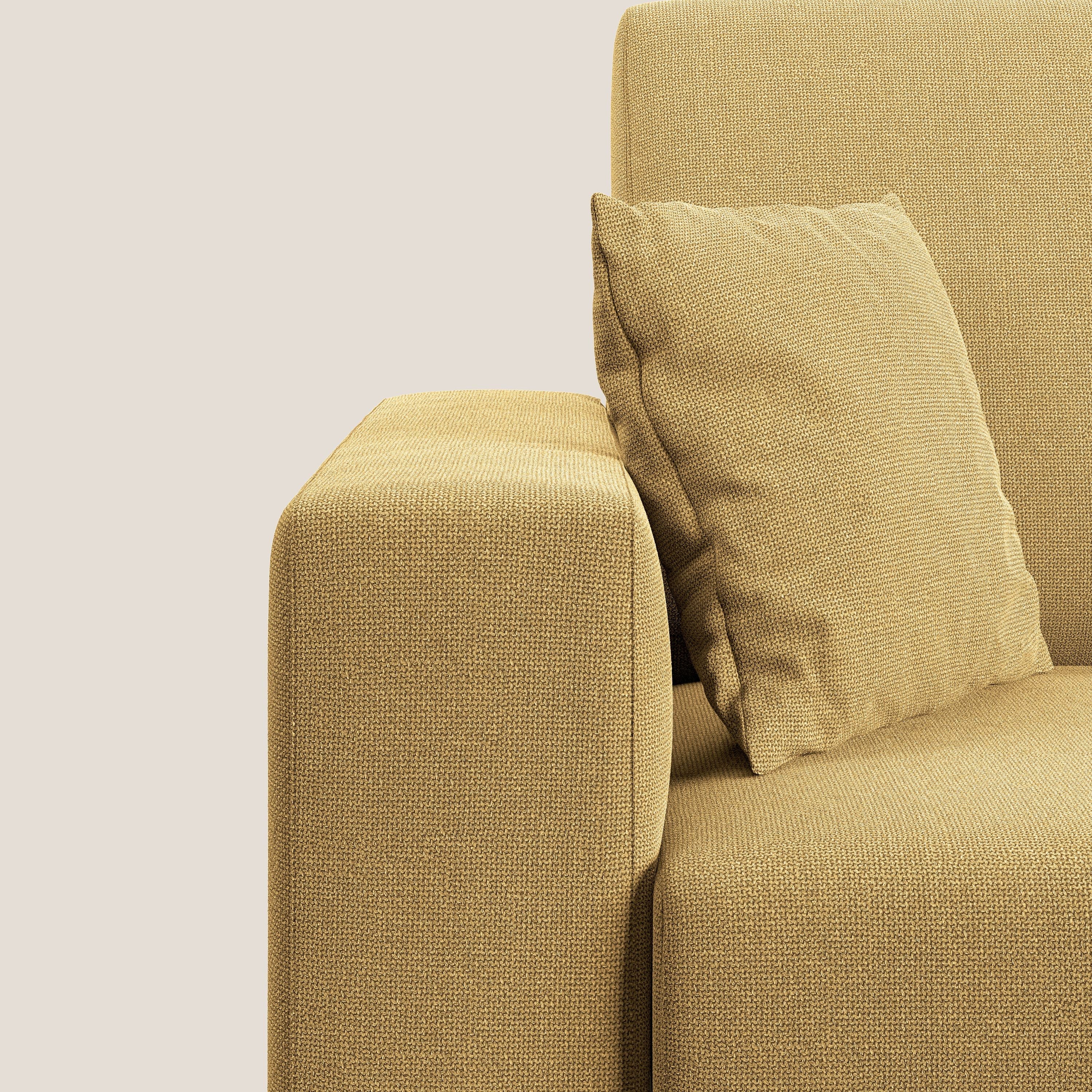 Marte divano angolare in tessuto smacchiabile impermeabile T08 giallo - divani.store