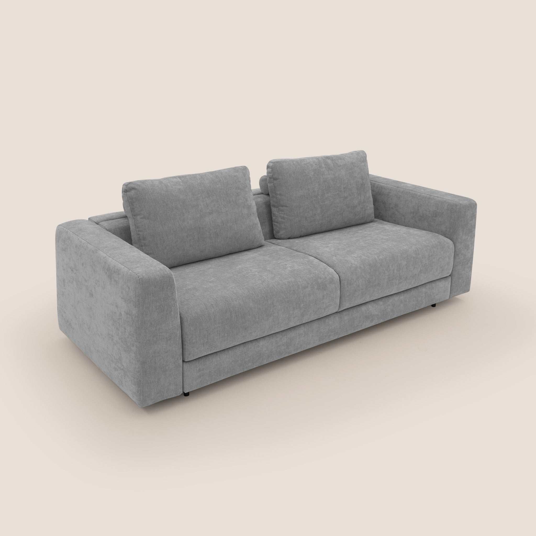 Freia Minimales Schlafsofa mit h15 cm Matratze und weichen Rückenlehnen aus wasserfestem Stoff T14