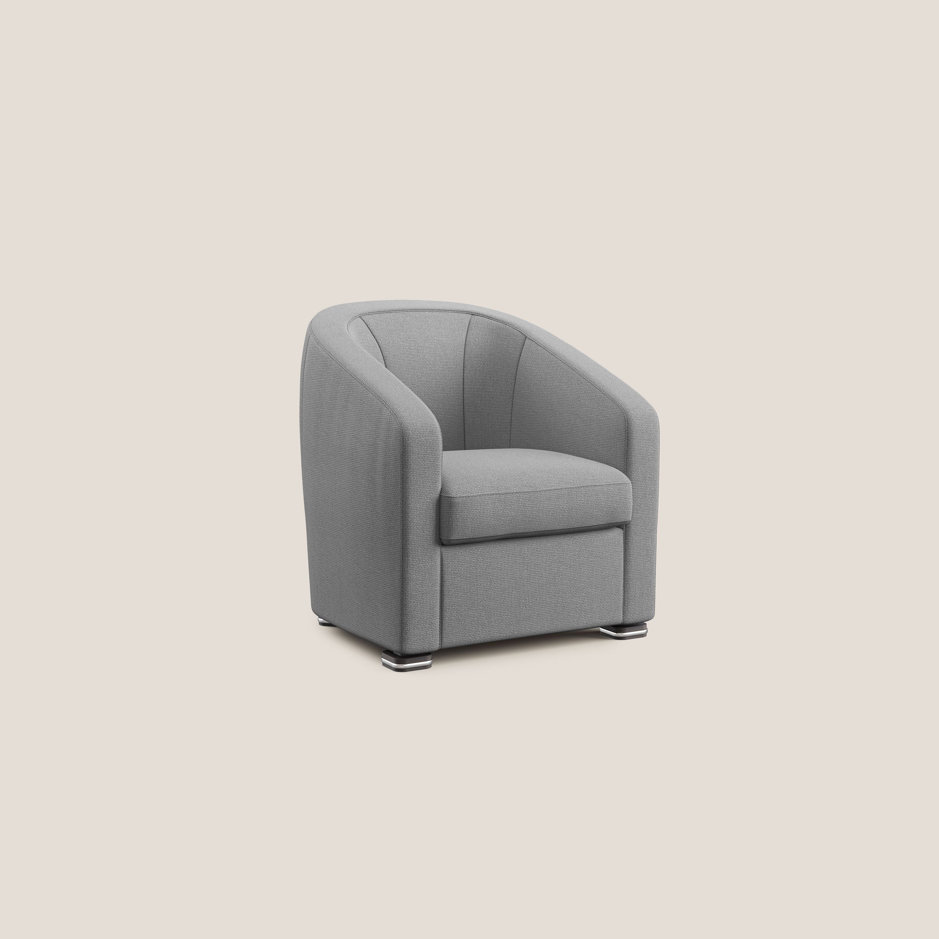 Cloe Poltroncina in tessuto smacchiabile con acqua QuickClean T08 grigio - divani.store