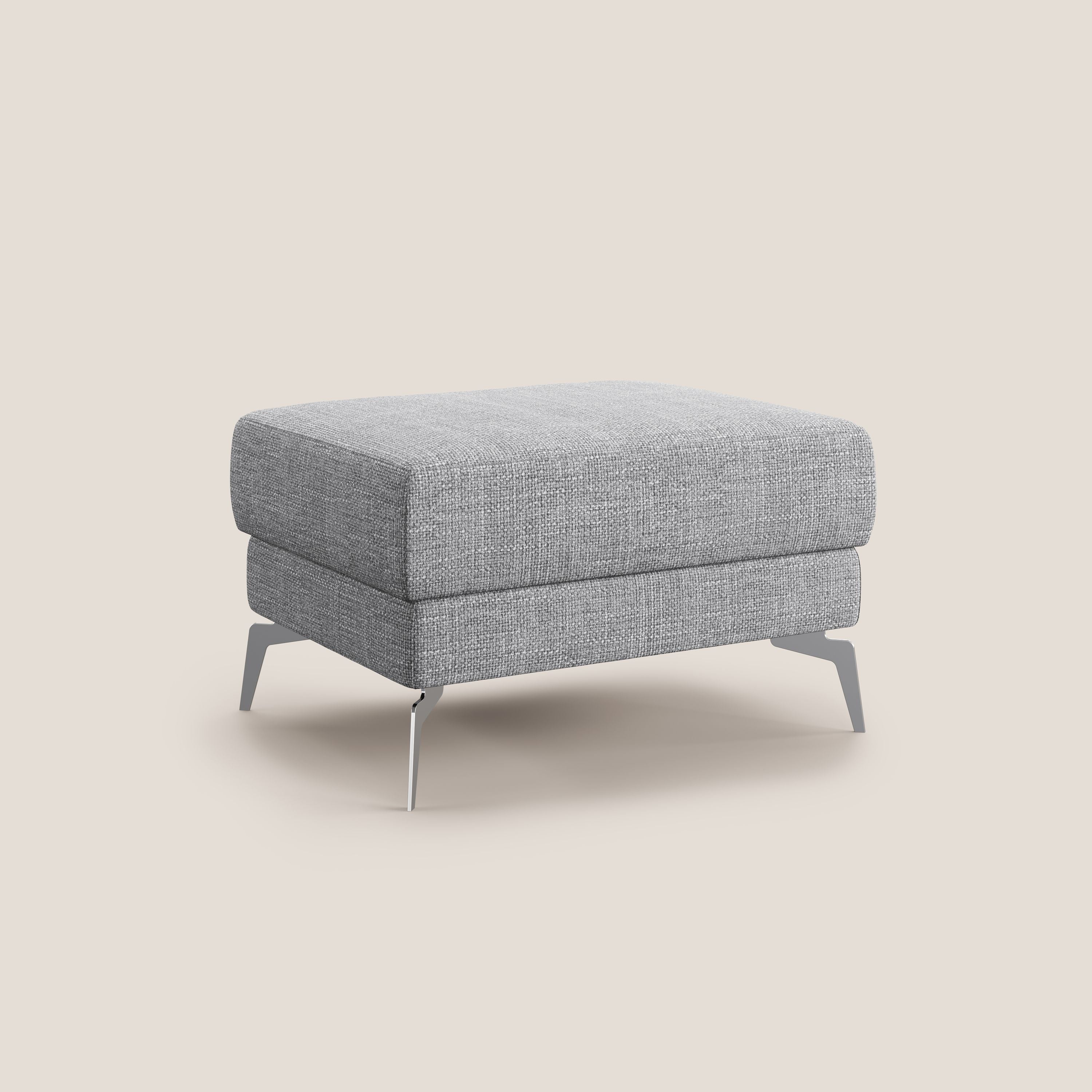 Star Pouf con piedini alti in tessuto impermeabile morbido intreccio T06 grigio - divani.store
