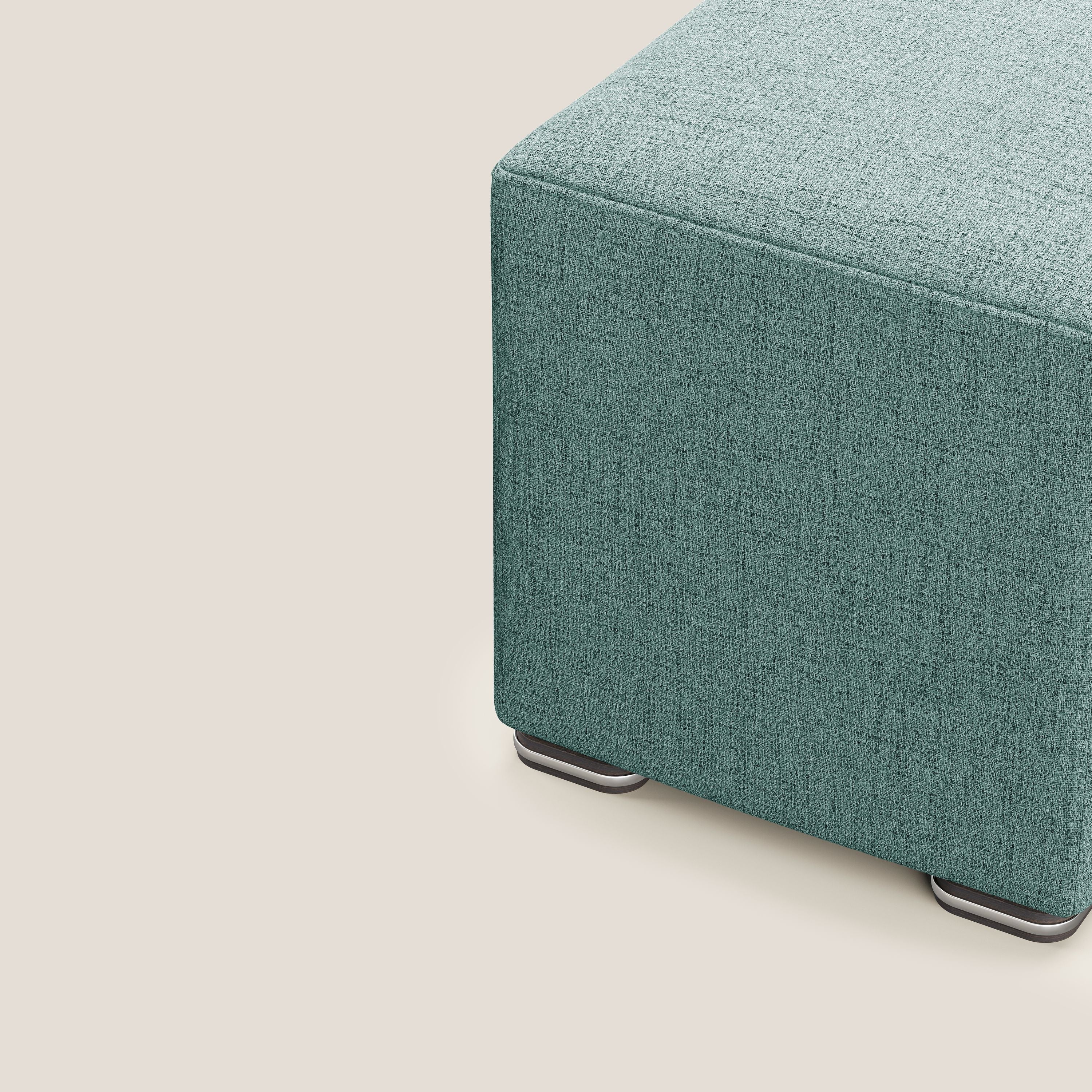 Cube pouf in tessuto morbido impermeabile T03 verde acqua - divani.store