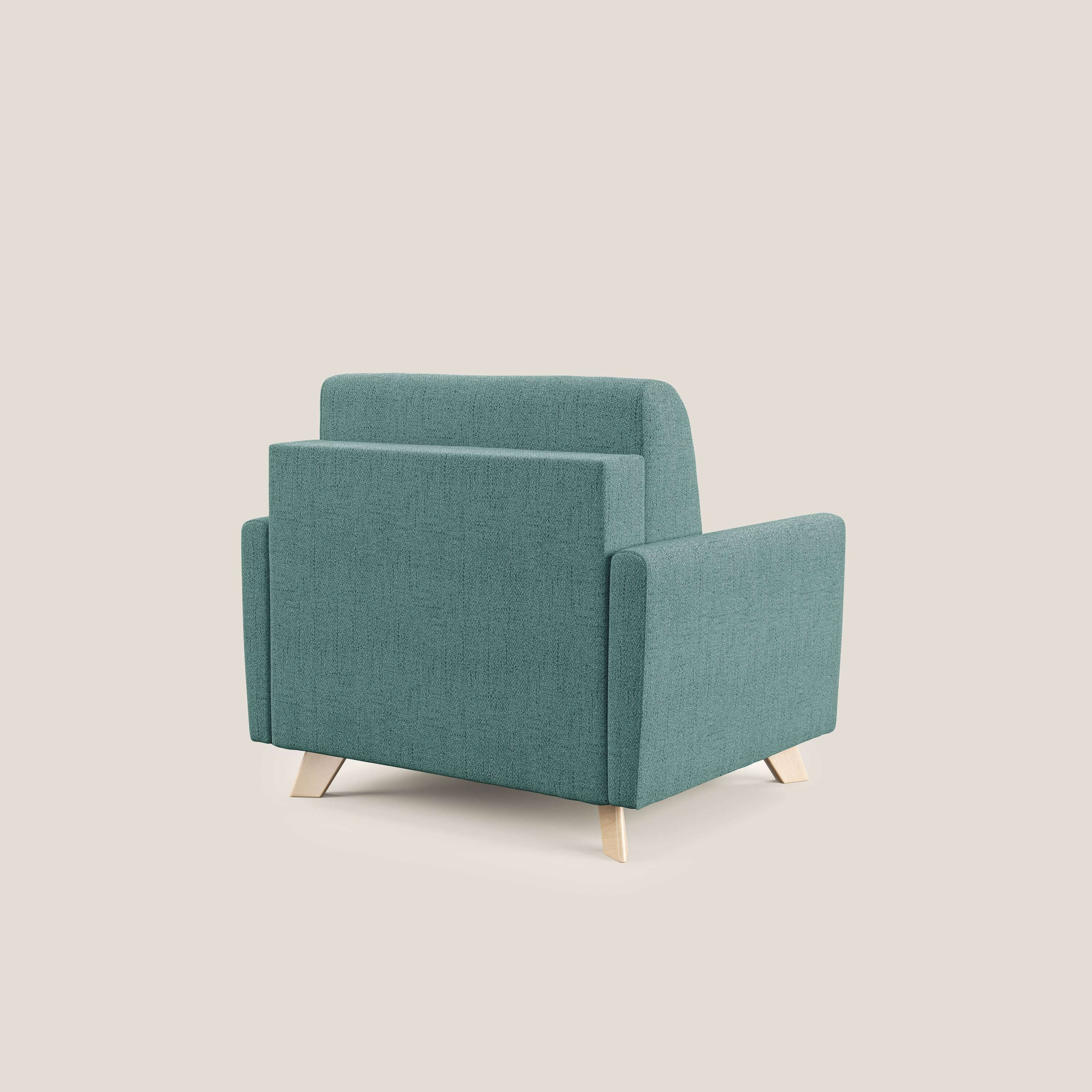 Edgar poltrona letto in tessuto felis impermeabile T03 verde acqua - divani.store