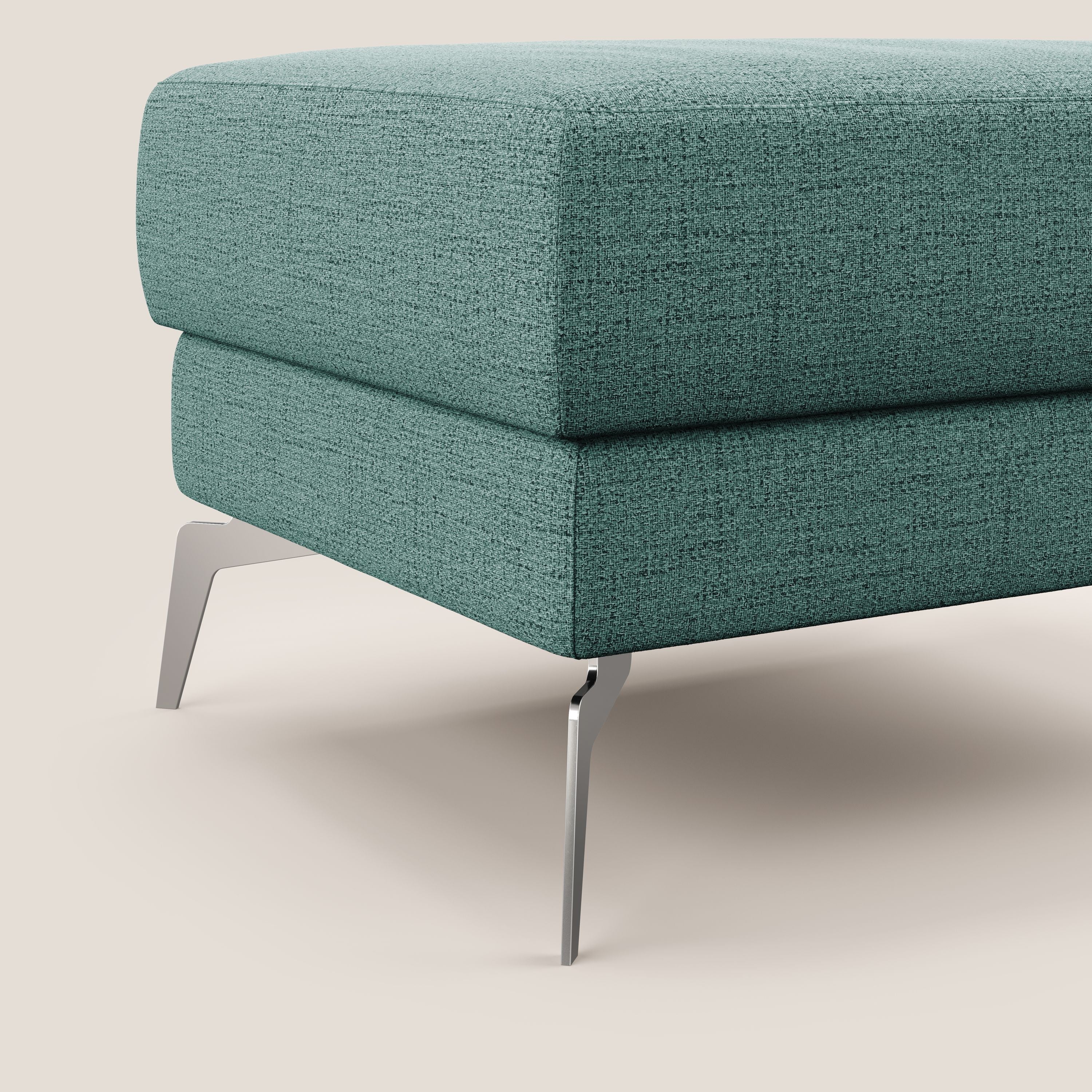 Star Pouf con piedini alti in tessuto impermeabile fiammato T03 verde acqua - divani.store