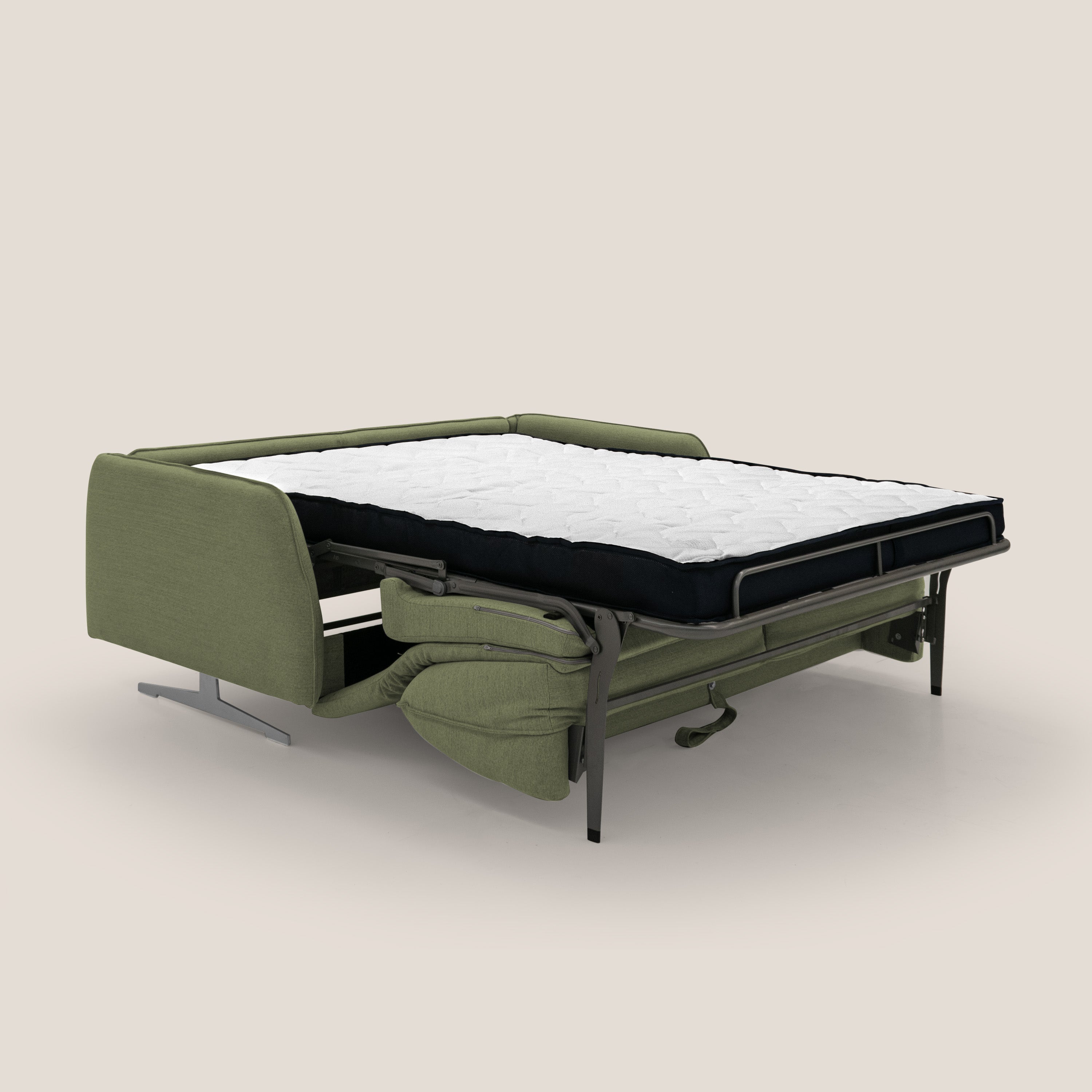Texas Divano letto matrimoniale moderno in tessuto impermeabile T19 verde - divani.store