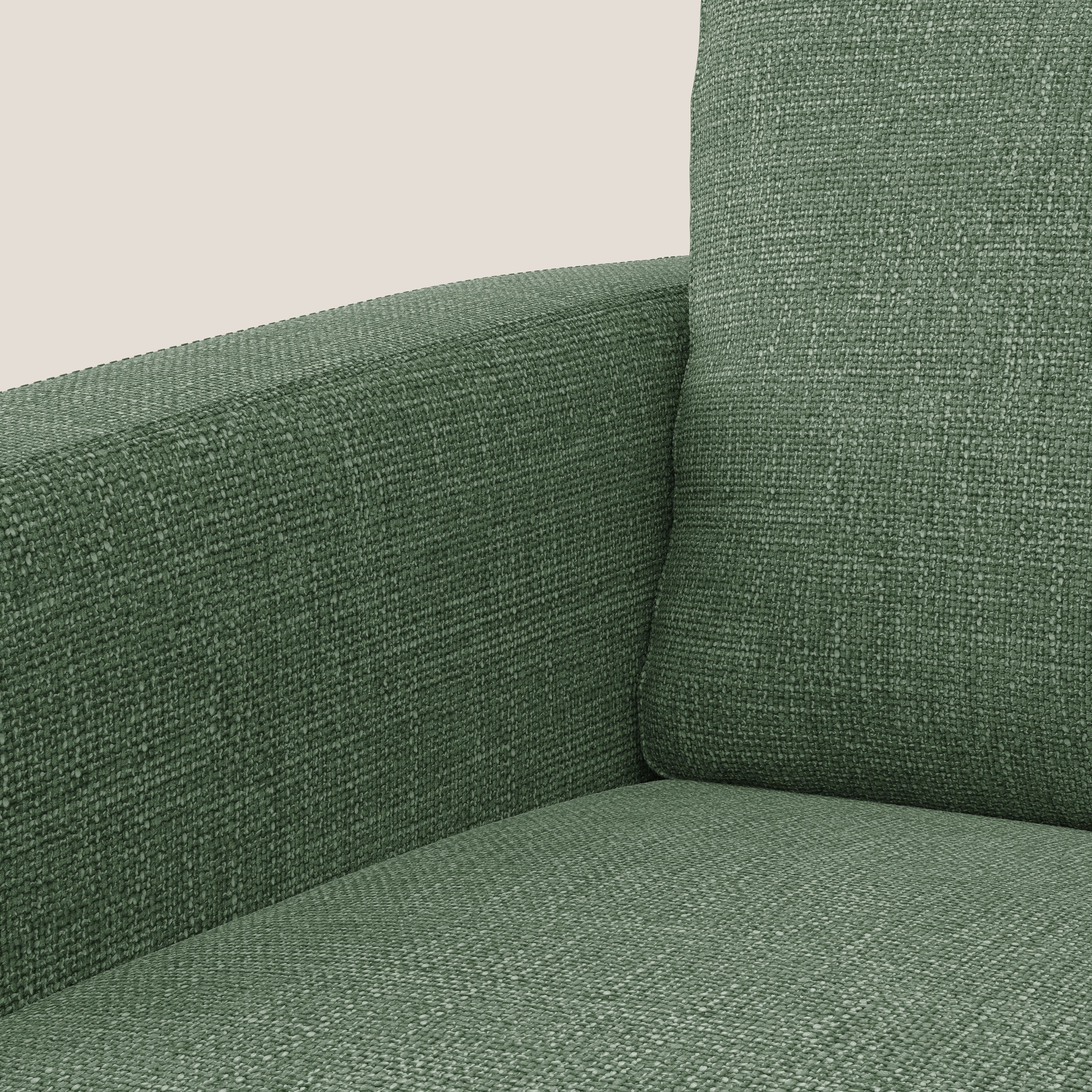 Orione Poltroncina in morbido tessuto impermeabile ad intreccio T06 verde - divani.store