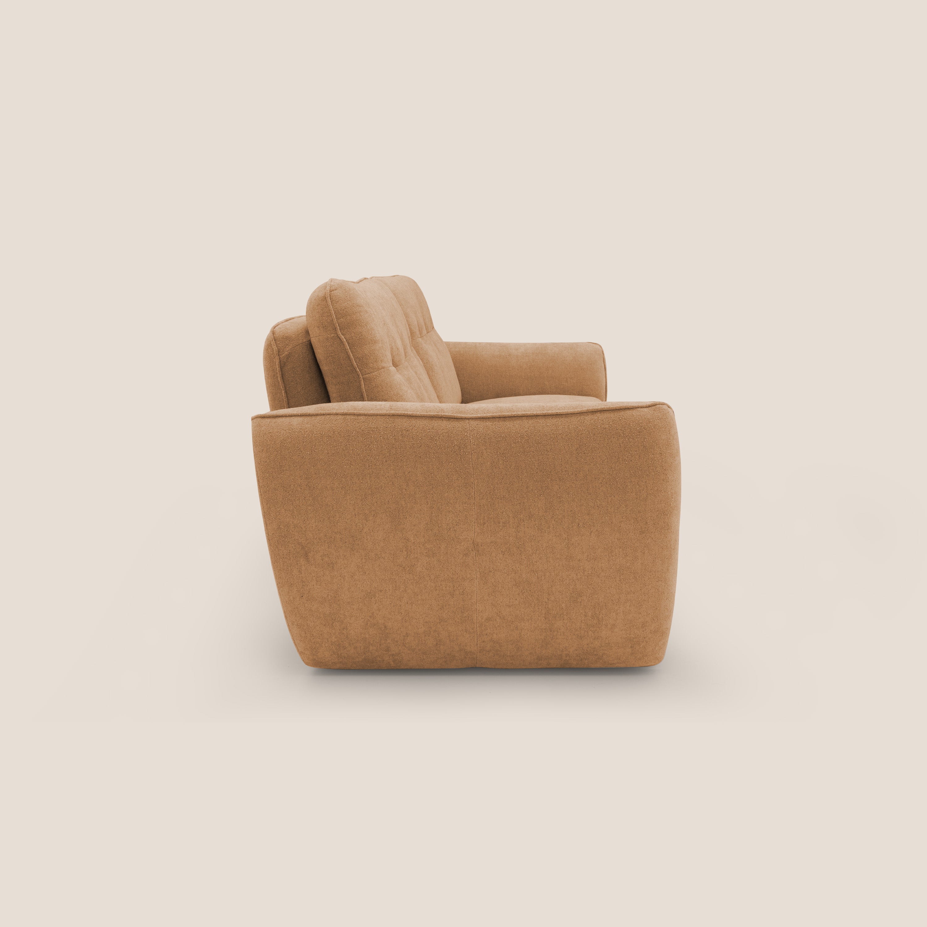 Cerbero divano 2 e 3 posti in morbido bouclé impermeabile T07 arancio - divani.store