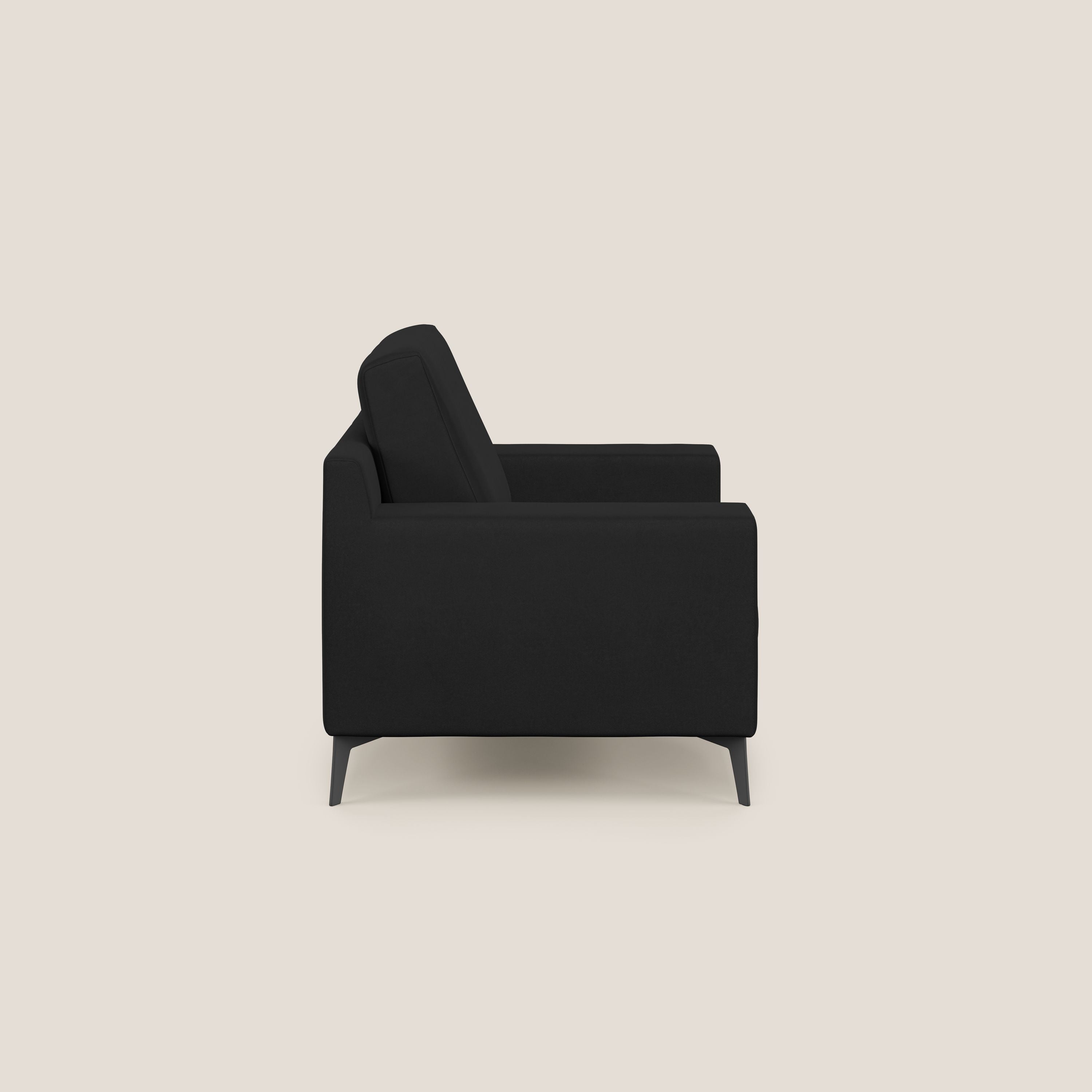 Prestige poltroncina moderna in microfibra smacchiabile T11 nero - divani.store