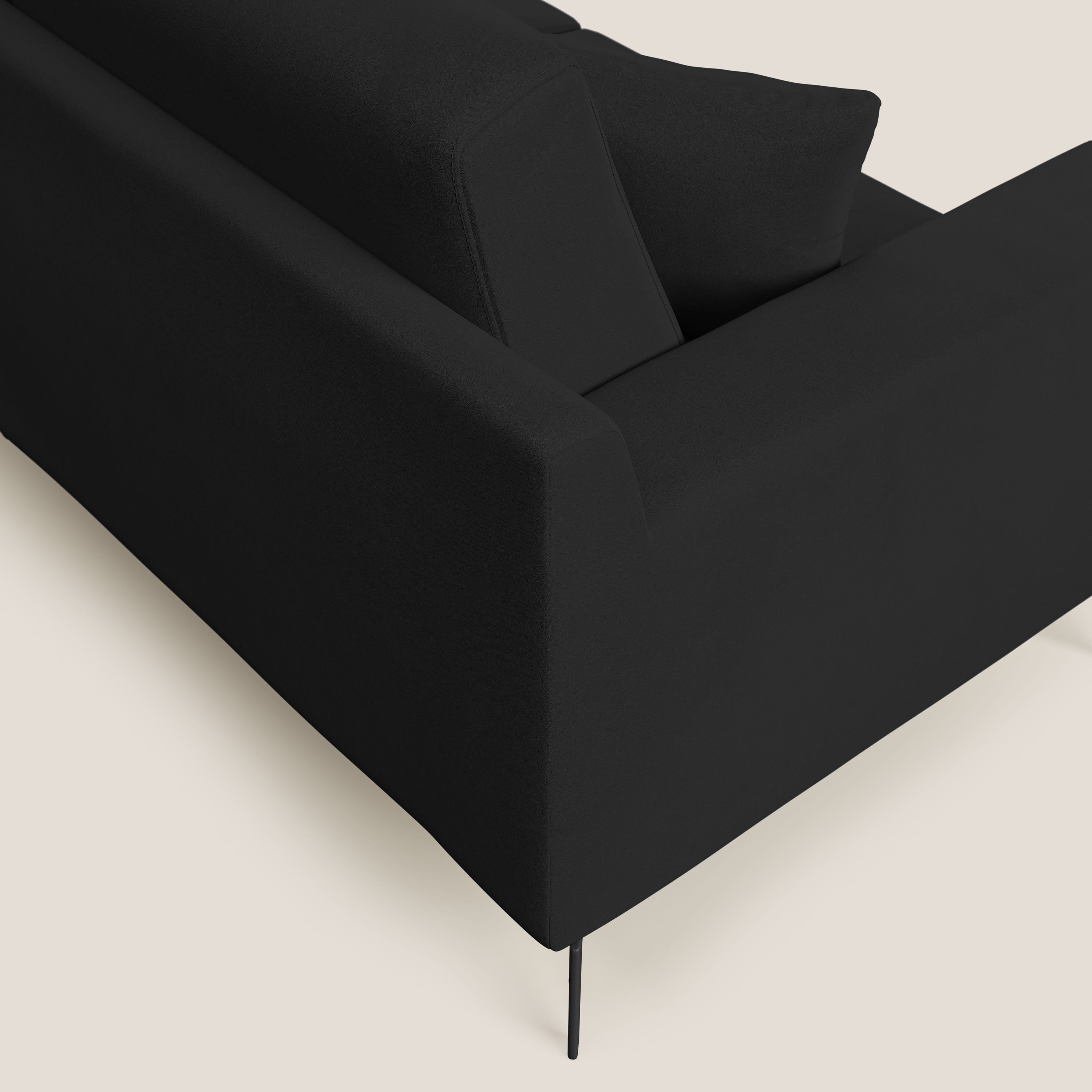 Prestige divano moderno in microfibra smacchiabile T11 nero - divani.store