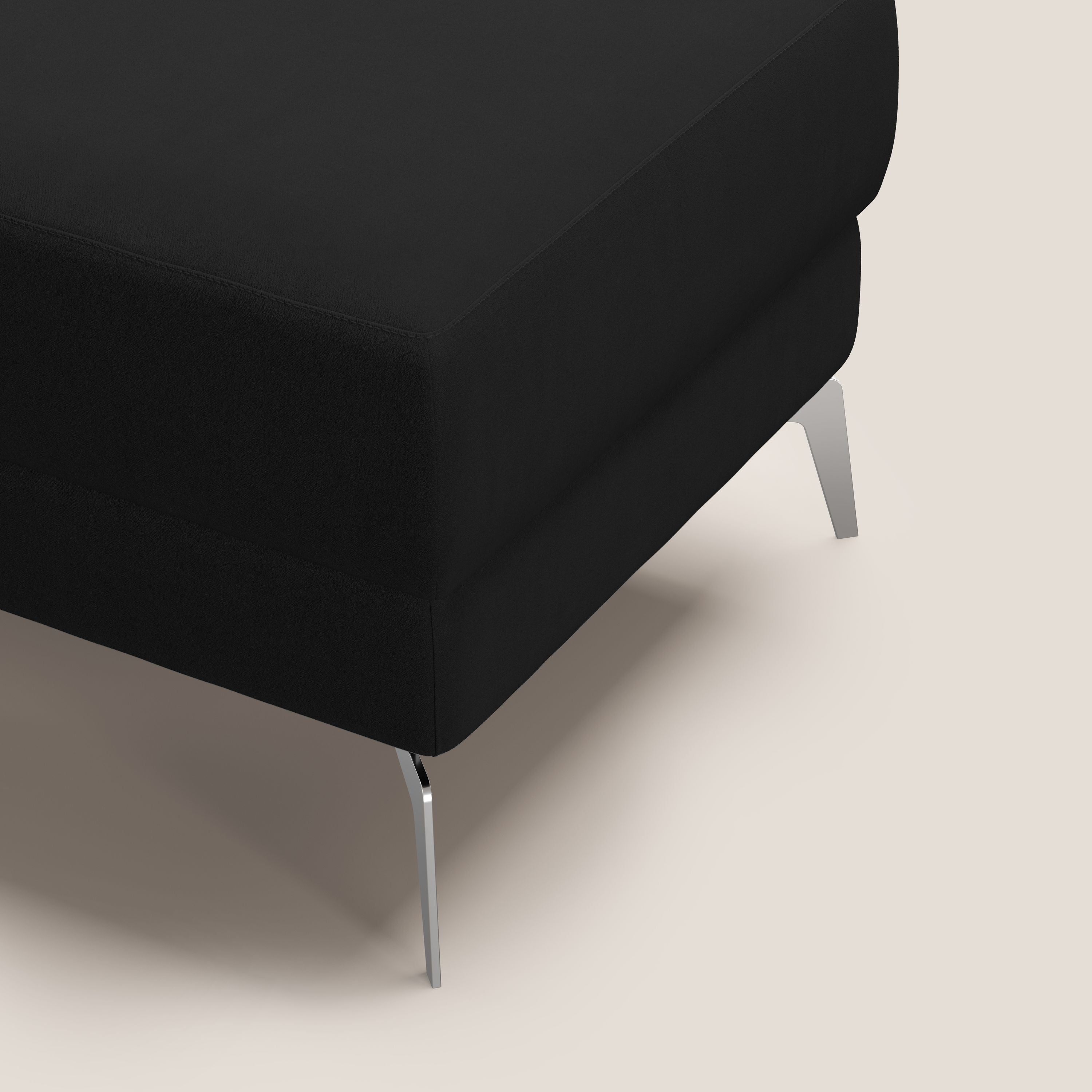 Star Pouf con piedini alti in microfibra impermeabile T11 nero - divani.store