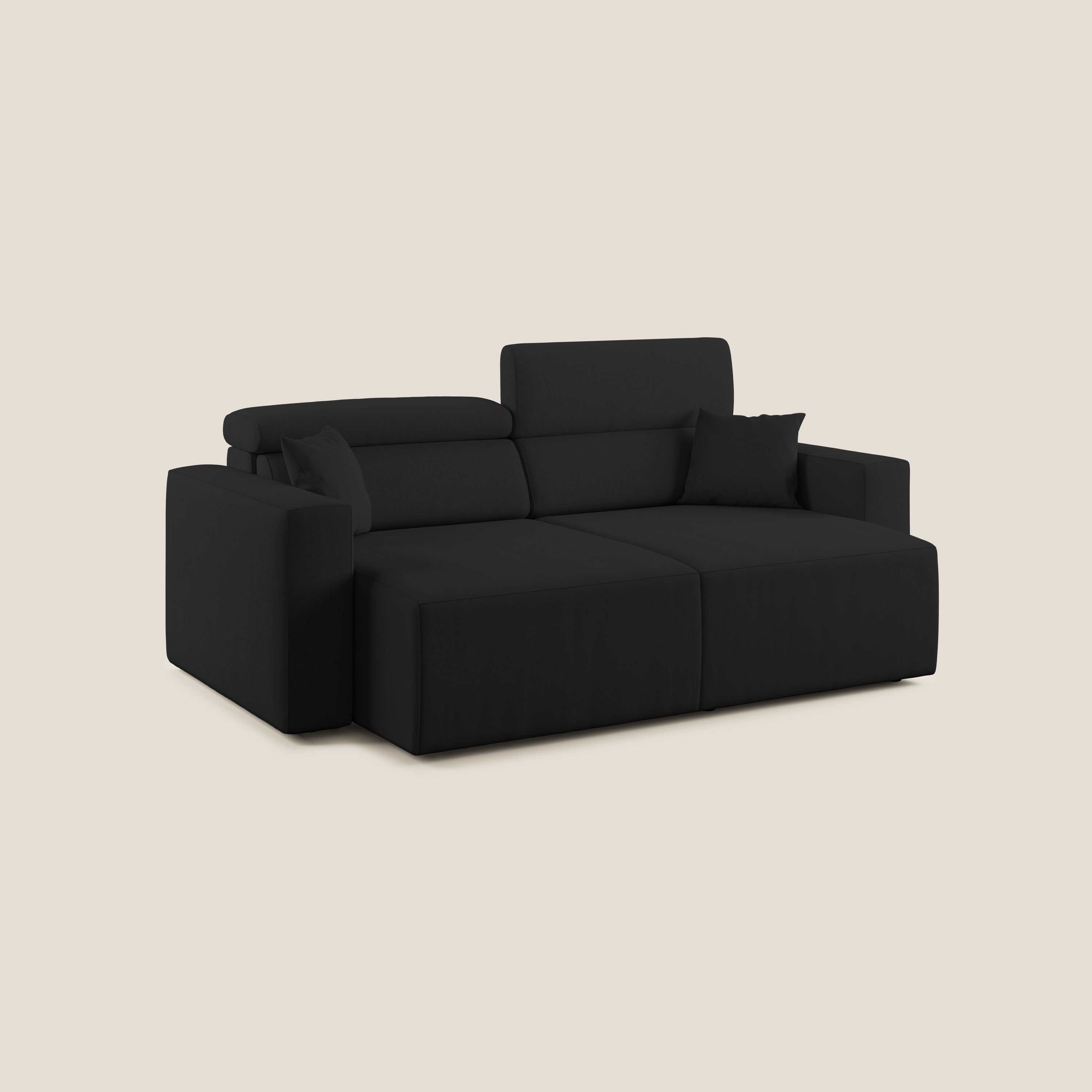 Orwell divano con seduta estraibile in microfibra smacchiabile T11 nero - divani.store