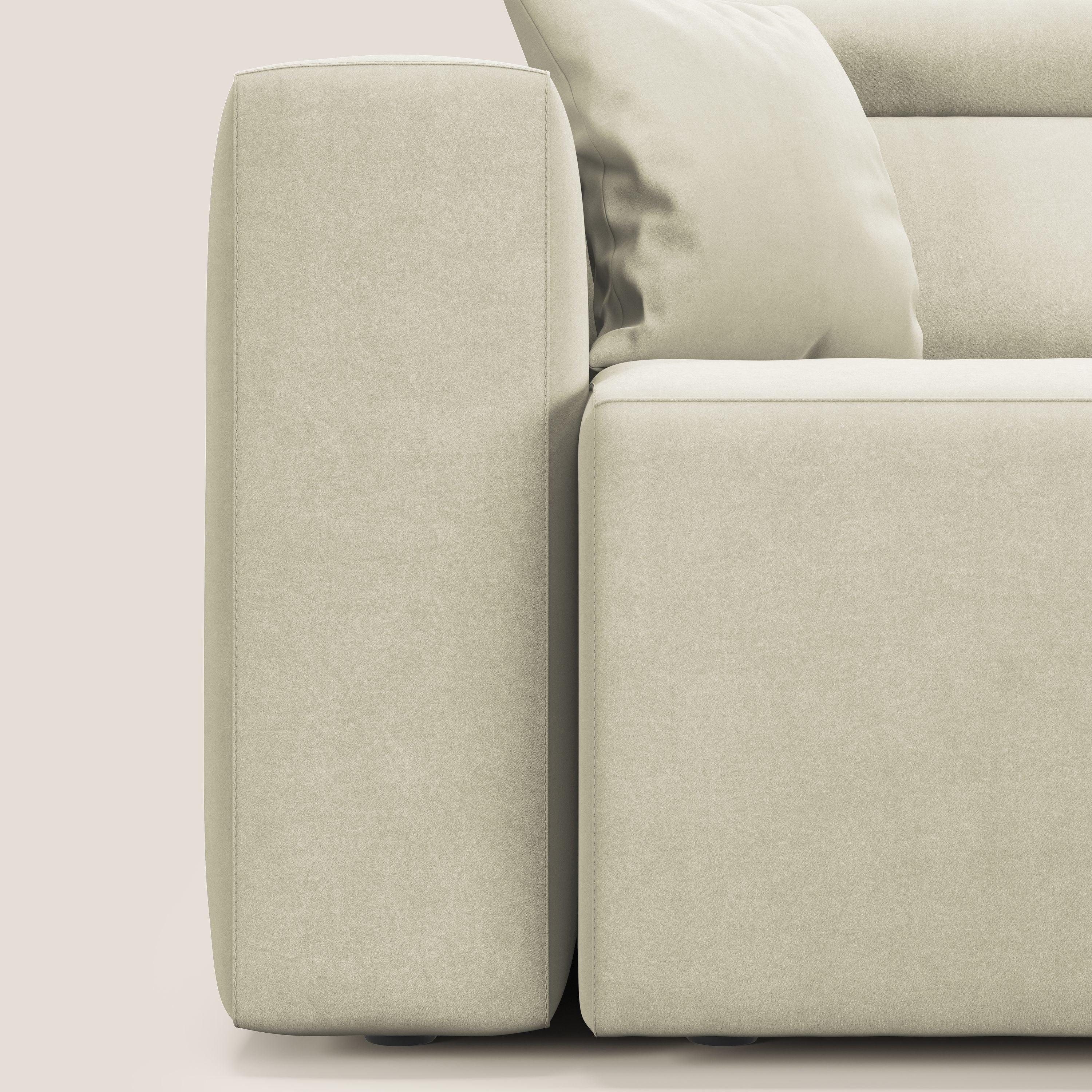 Orwell divano con 3 sedute estraibili in microfibra smacchiabile T11 panna - divani.store