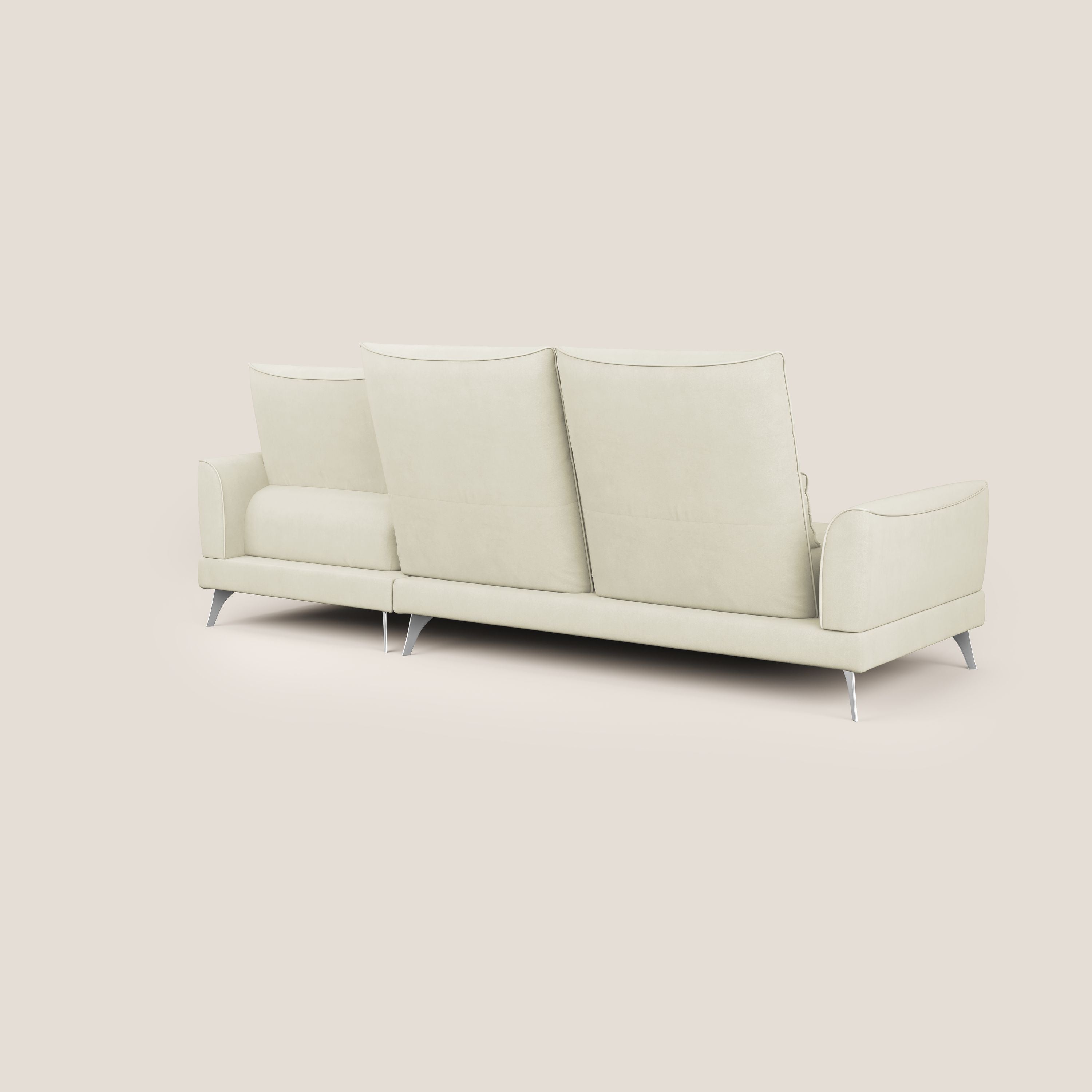 Tommy Divano angolare con relax e schienali traslanti in microfibra smacchiabile T11 panna - divani.store