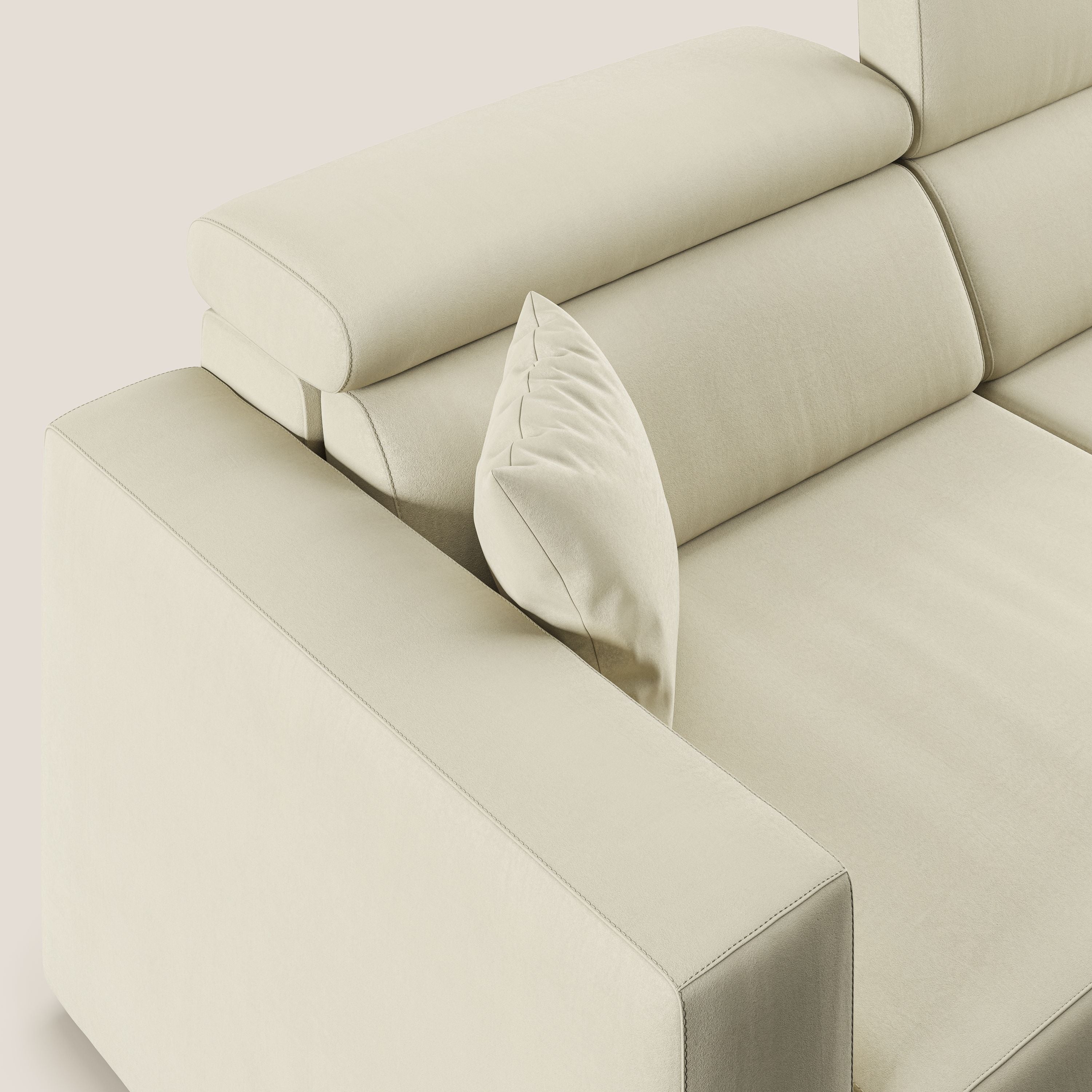 Orwell divano con seduta estraibile in microfibra smacchiabile T11 panna - divani.store