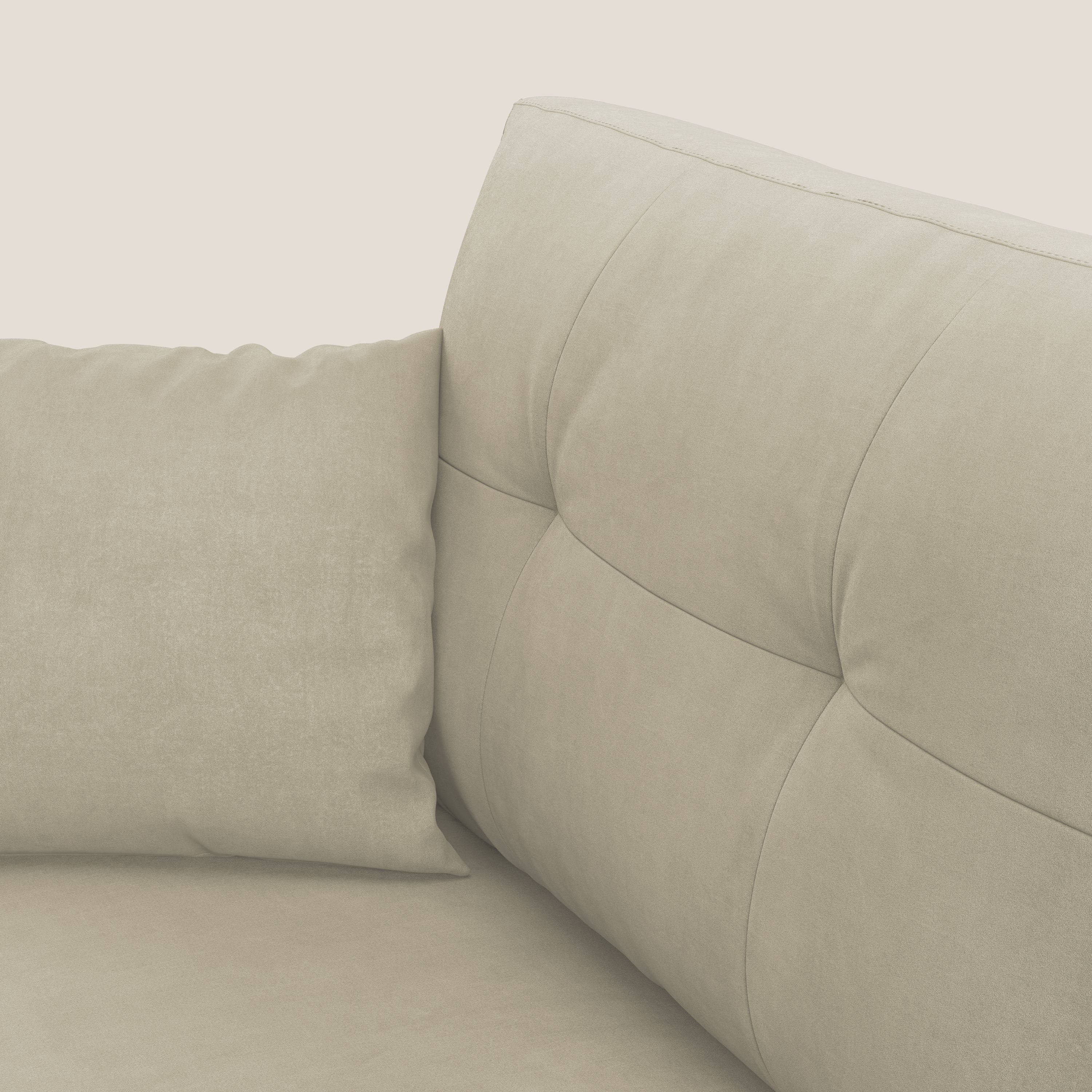 Megan divano letto angolare in microfibra smacchiabile T11 panna - divani.store