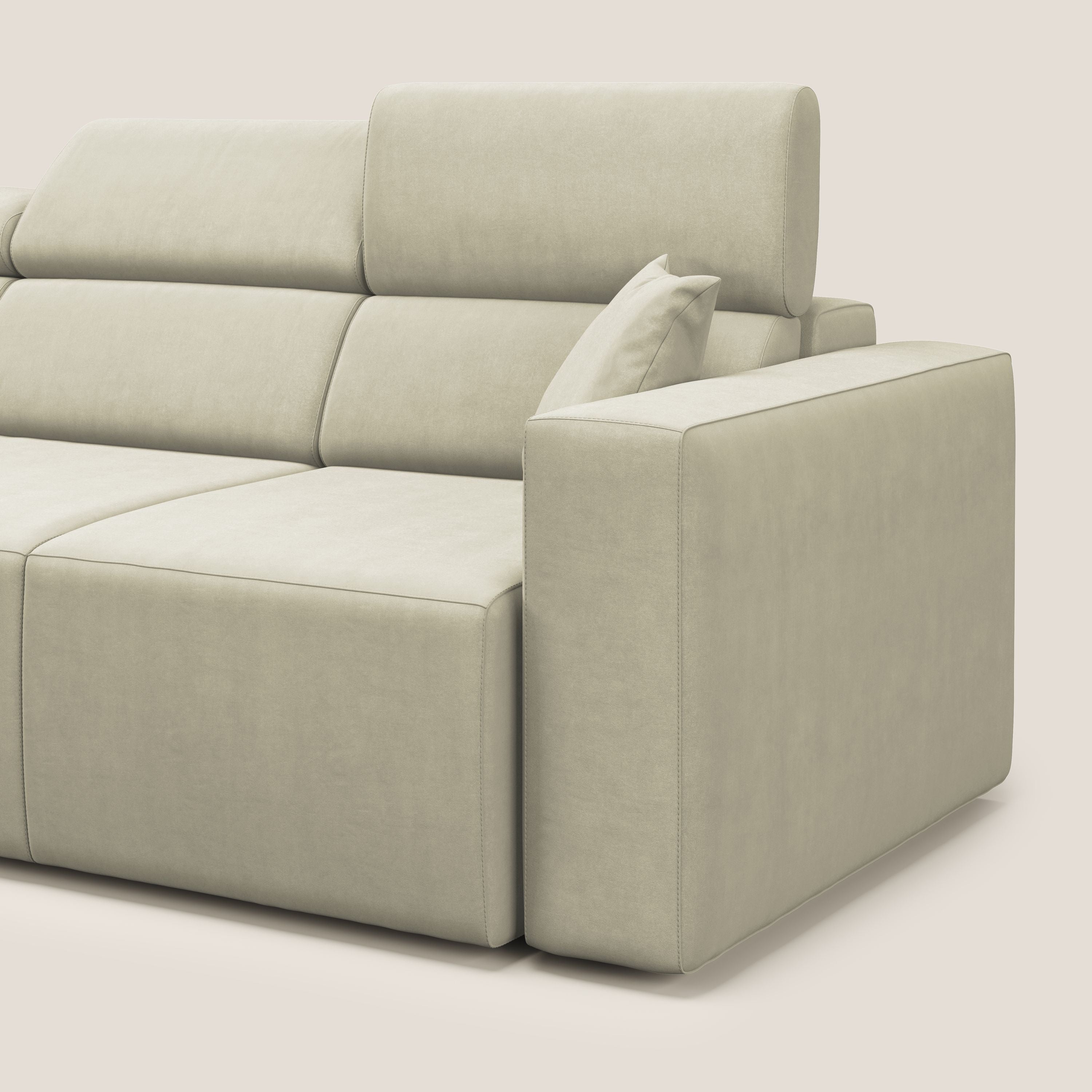 Orwell divano con 3 sedute estraibili in microfibra smacchiabile T11 panna - divani.store