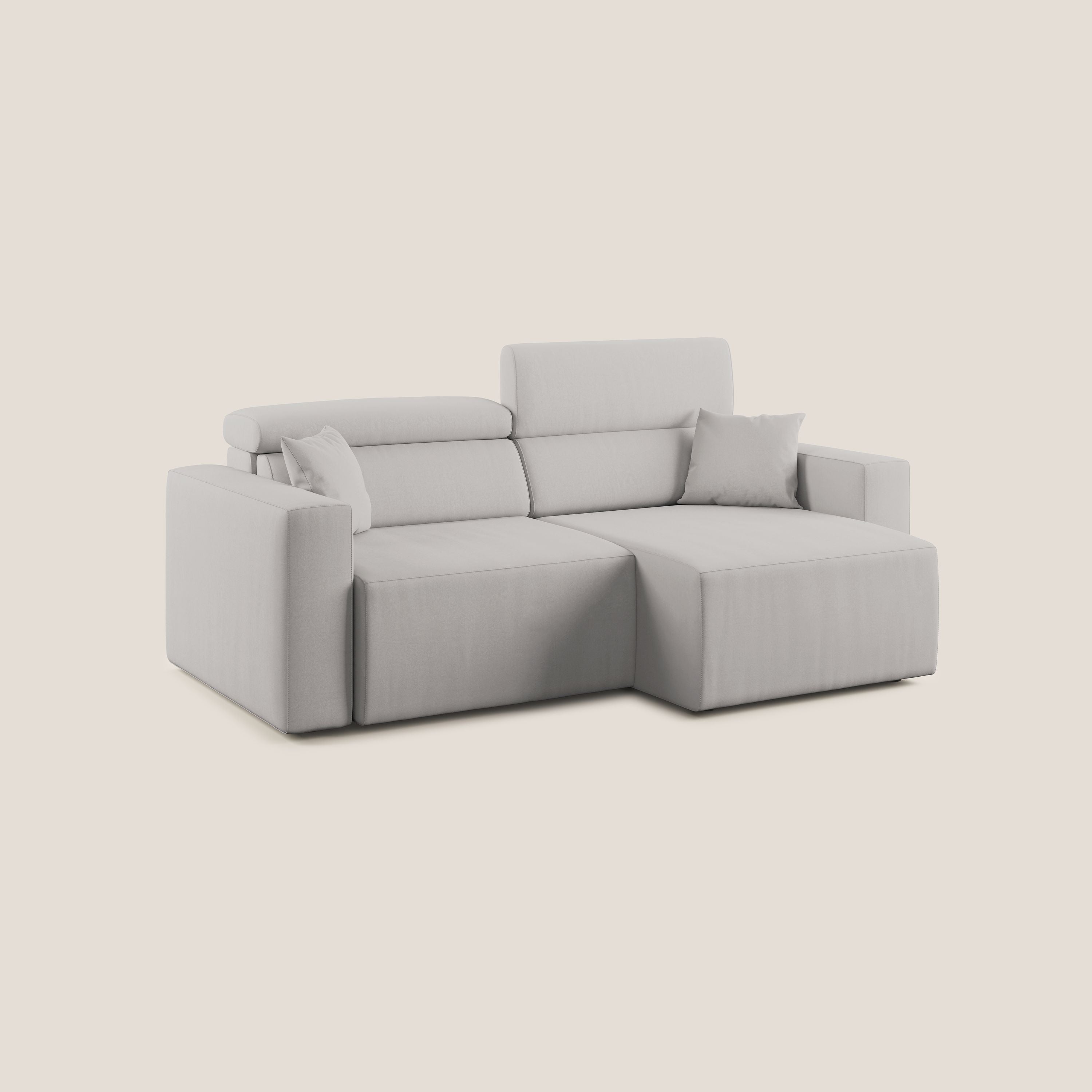 Orwell divano con seduta estraibile in microfibra smacchiabile T11 grigio chiaro - divani.store