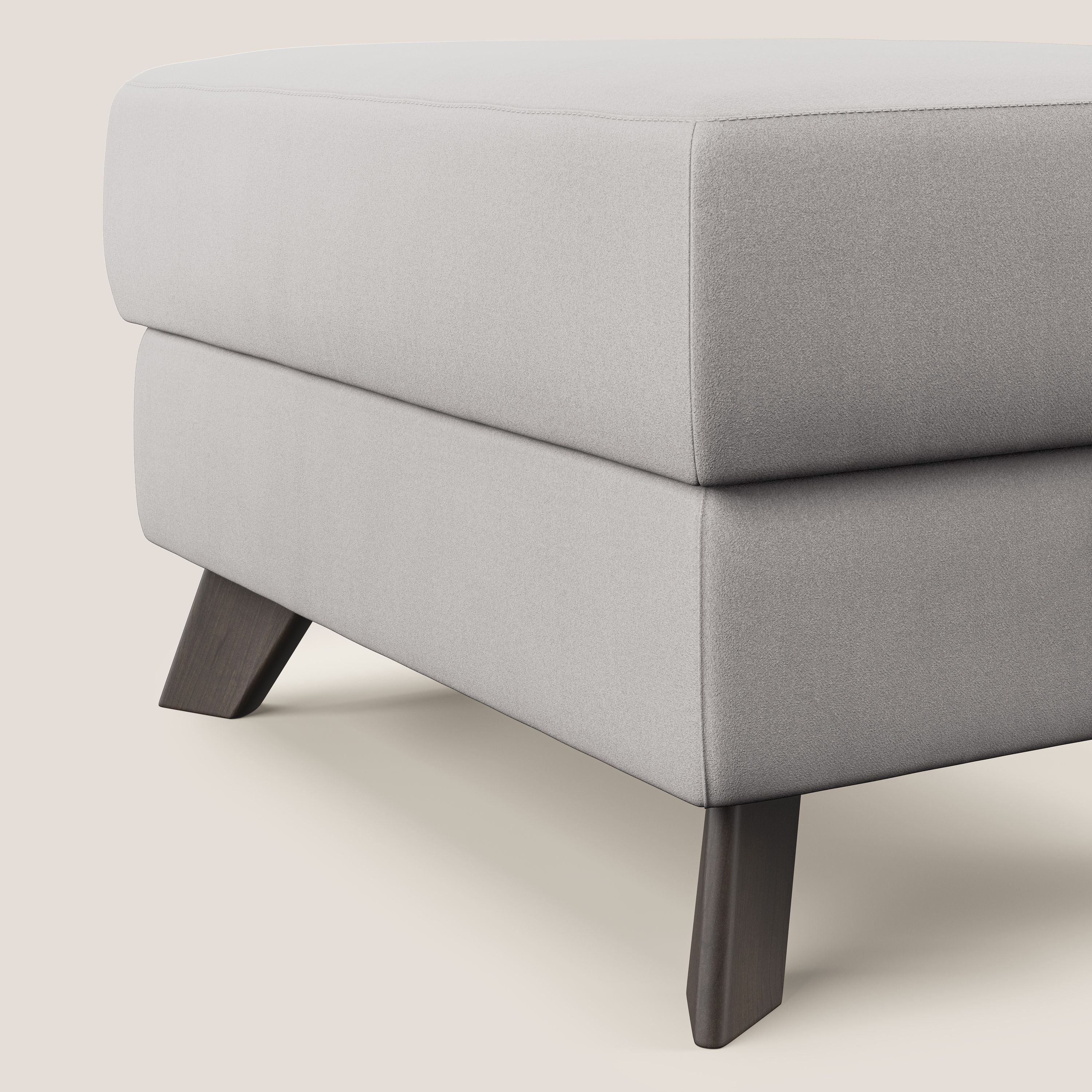 Moon Pouf contenitore e piedini alti in microfibra impermeabile T11 grigio chiaro - divani.store