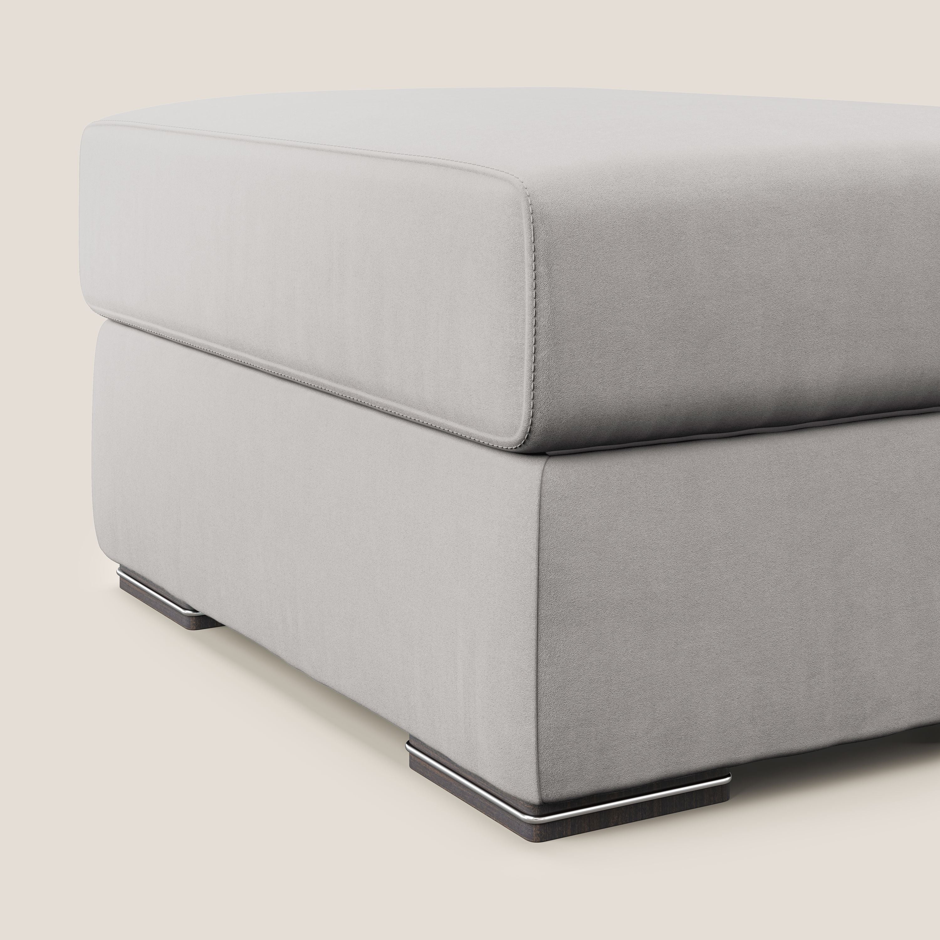 Sun pouf apribile contenitore in microfibra smacchiabile T11 grigio chiaro - divani.store