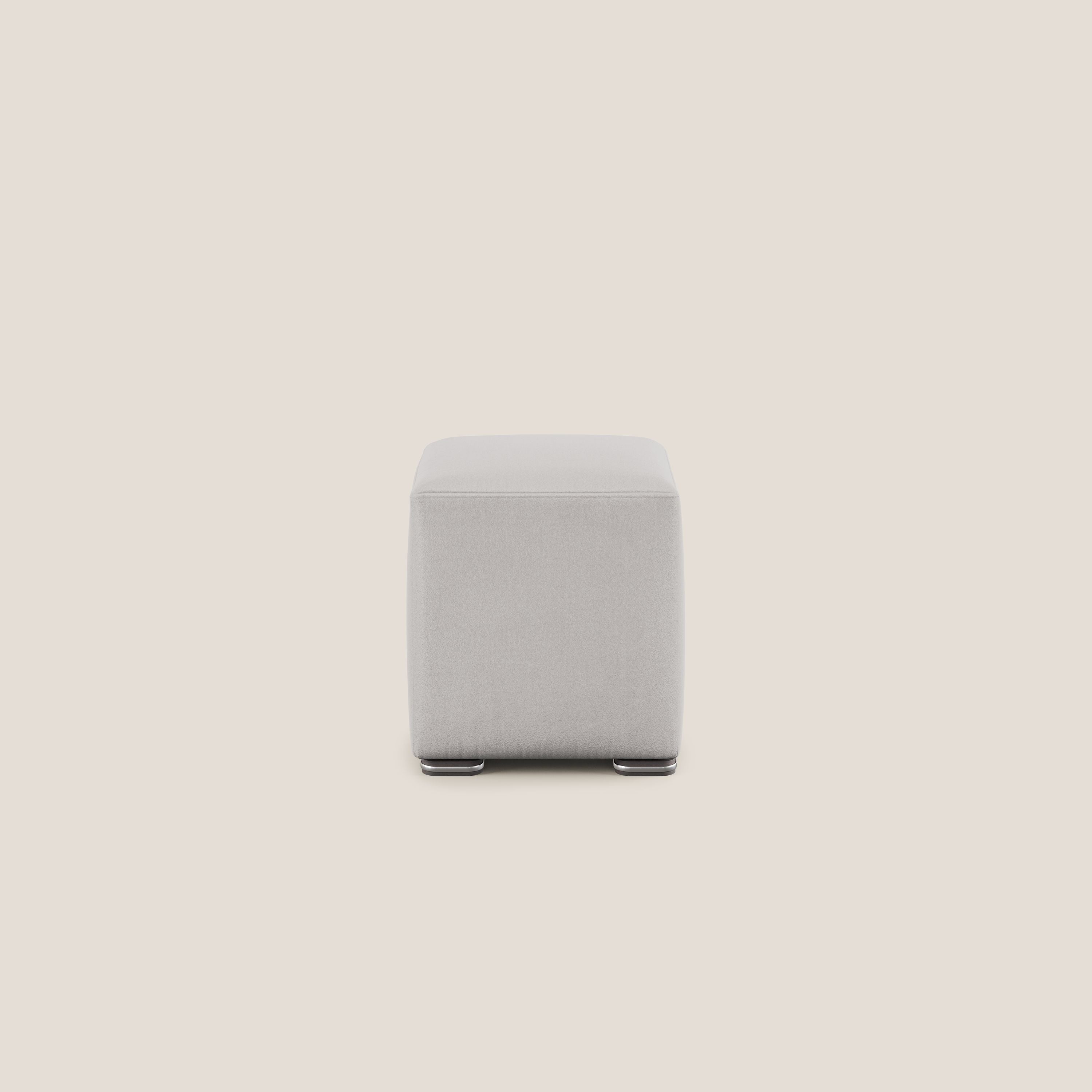 Cube pouf in microfibra smacchiabile T11 grigio chiaro - divani.store
