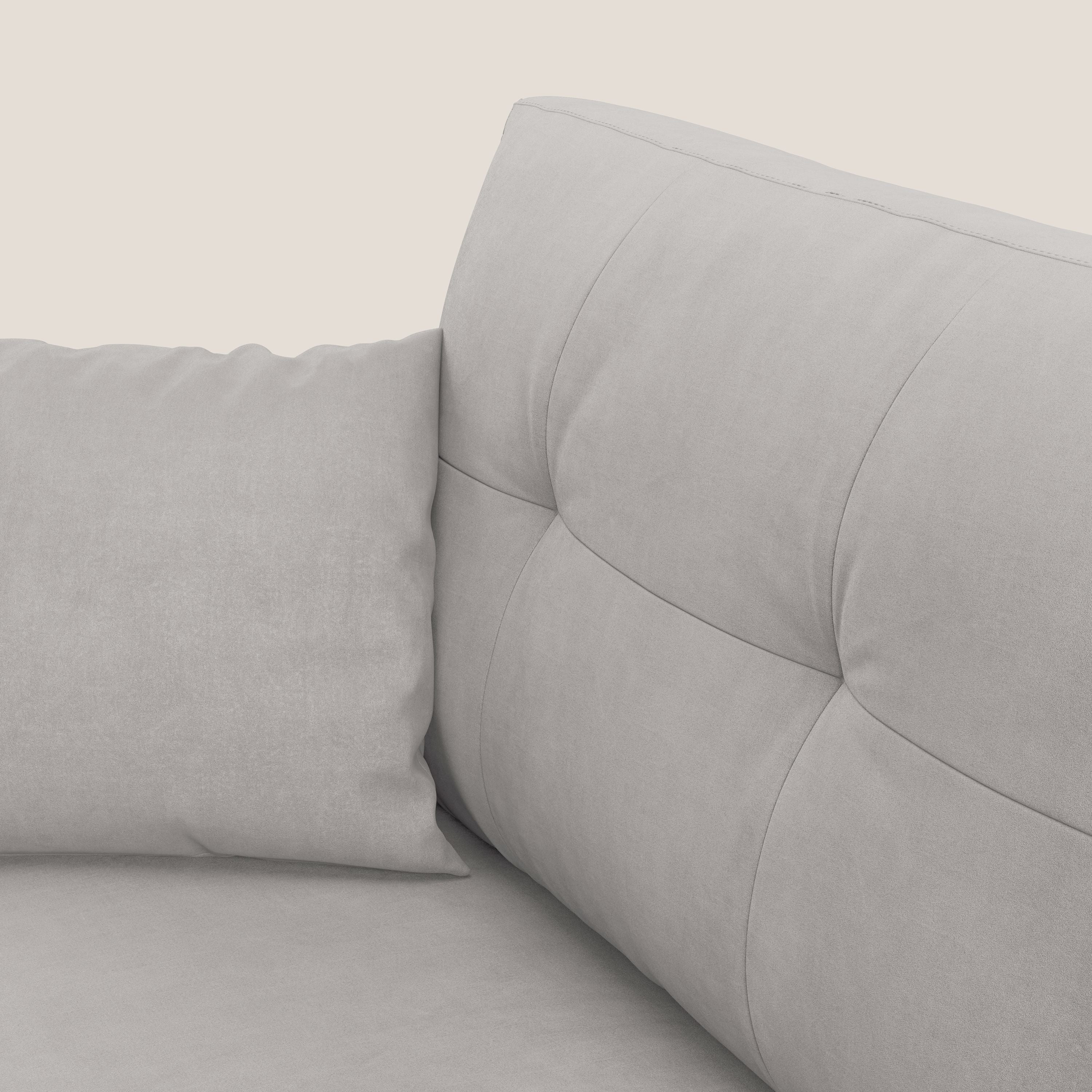 Megan divano letto angolare in microfibra smacchiabile T11 grigio chiaro - divani.store