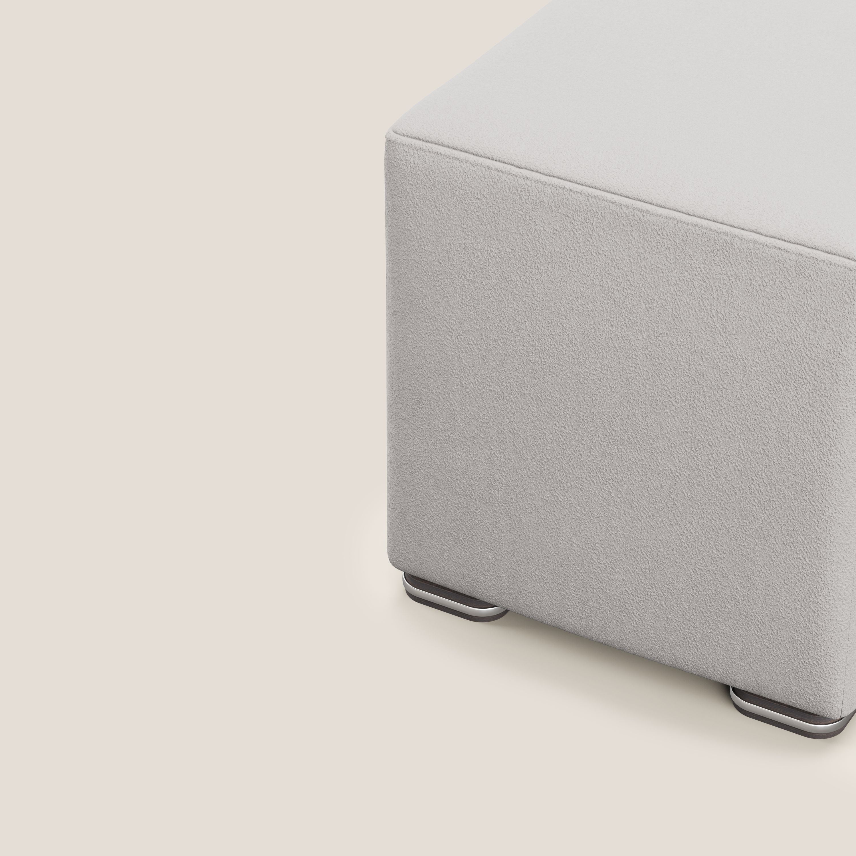 Cube pouf in microfibra smacchiabile T11 grigio chiaro - divani.store