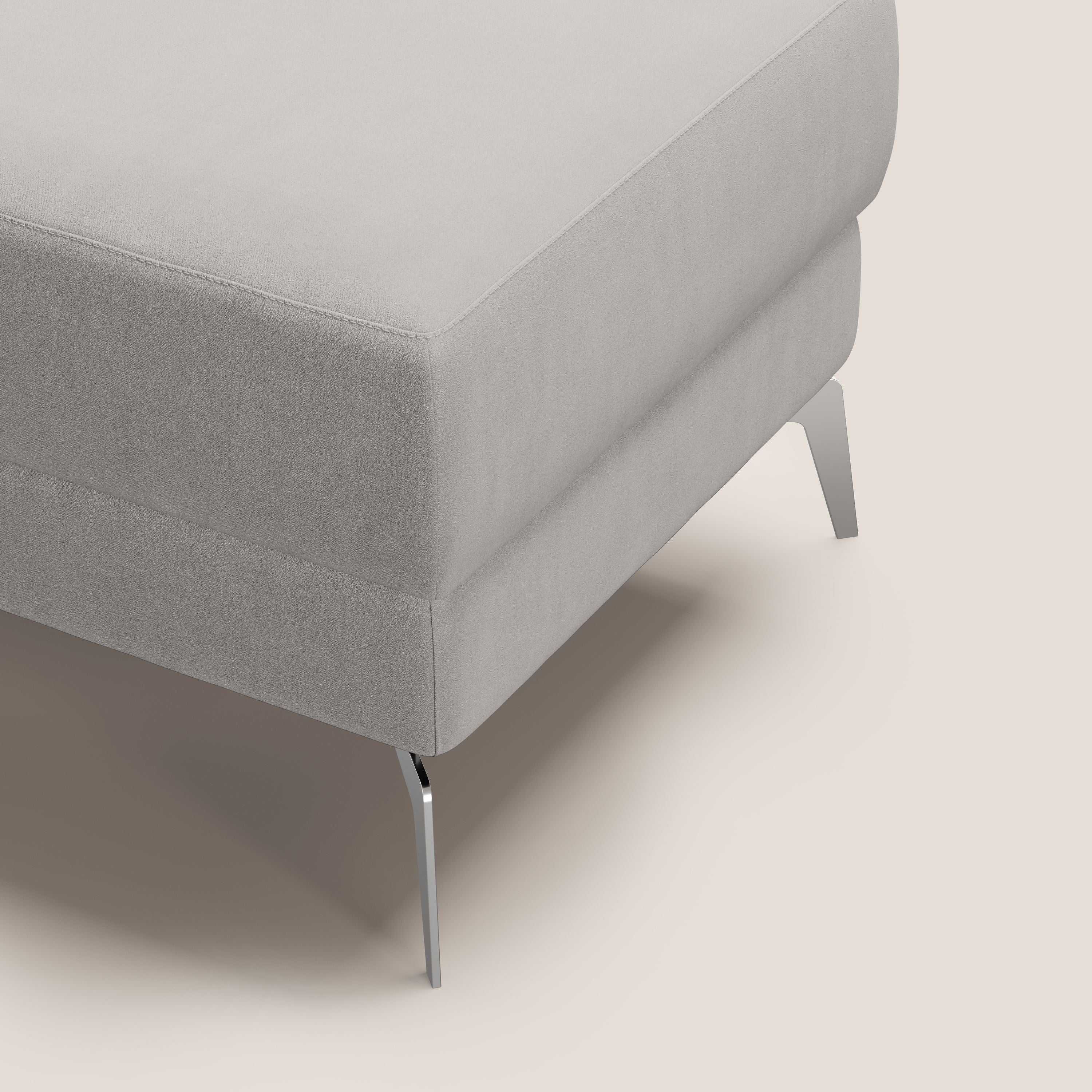 Star Pouf con piedini alti in microfibra impermeabile T11 grigio chiaro - divani.store