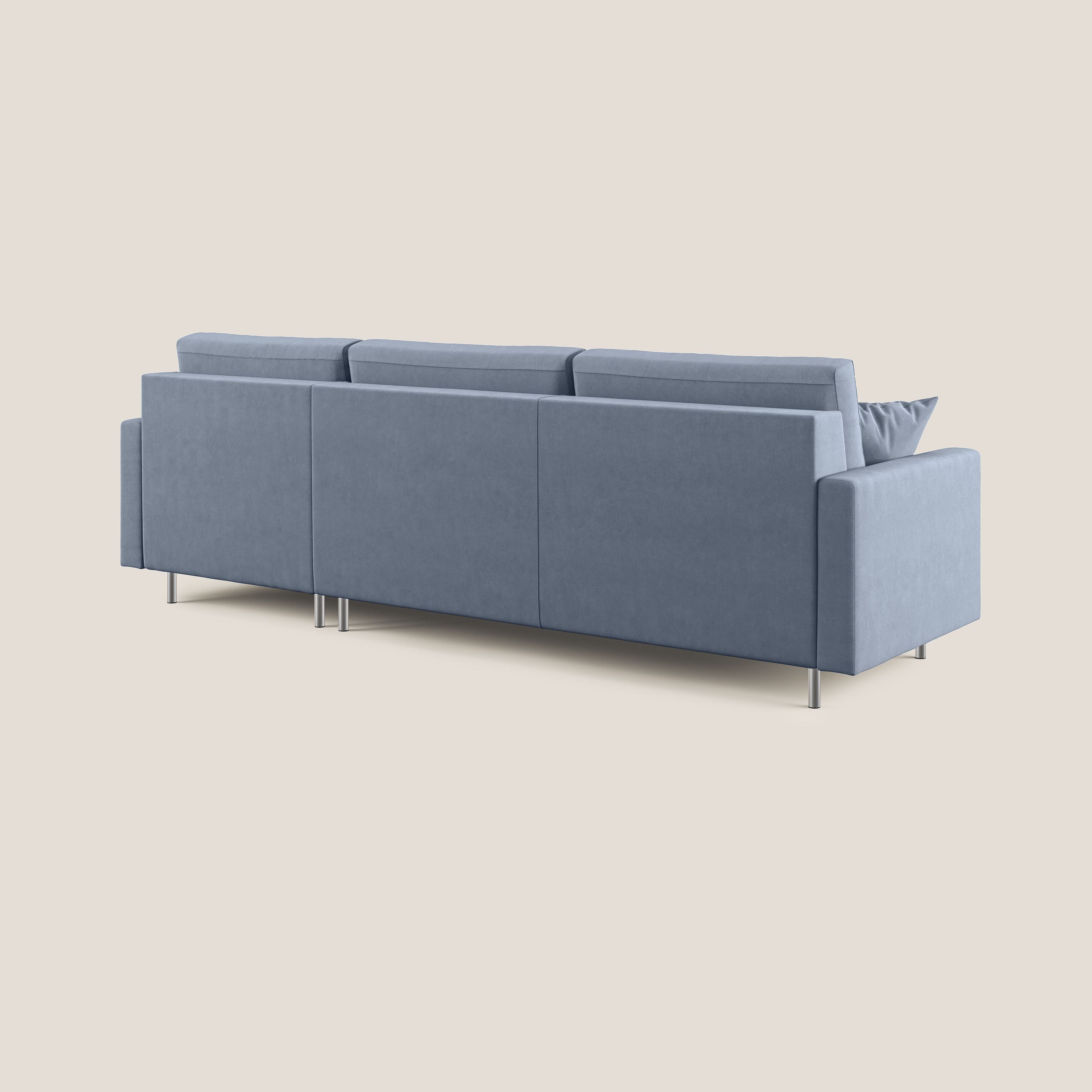 Megan divano letto angolare in microfibra smacchiabile T11 carta da zucchero - divani.store