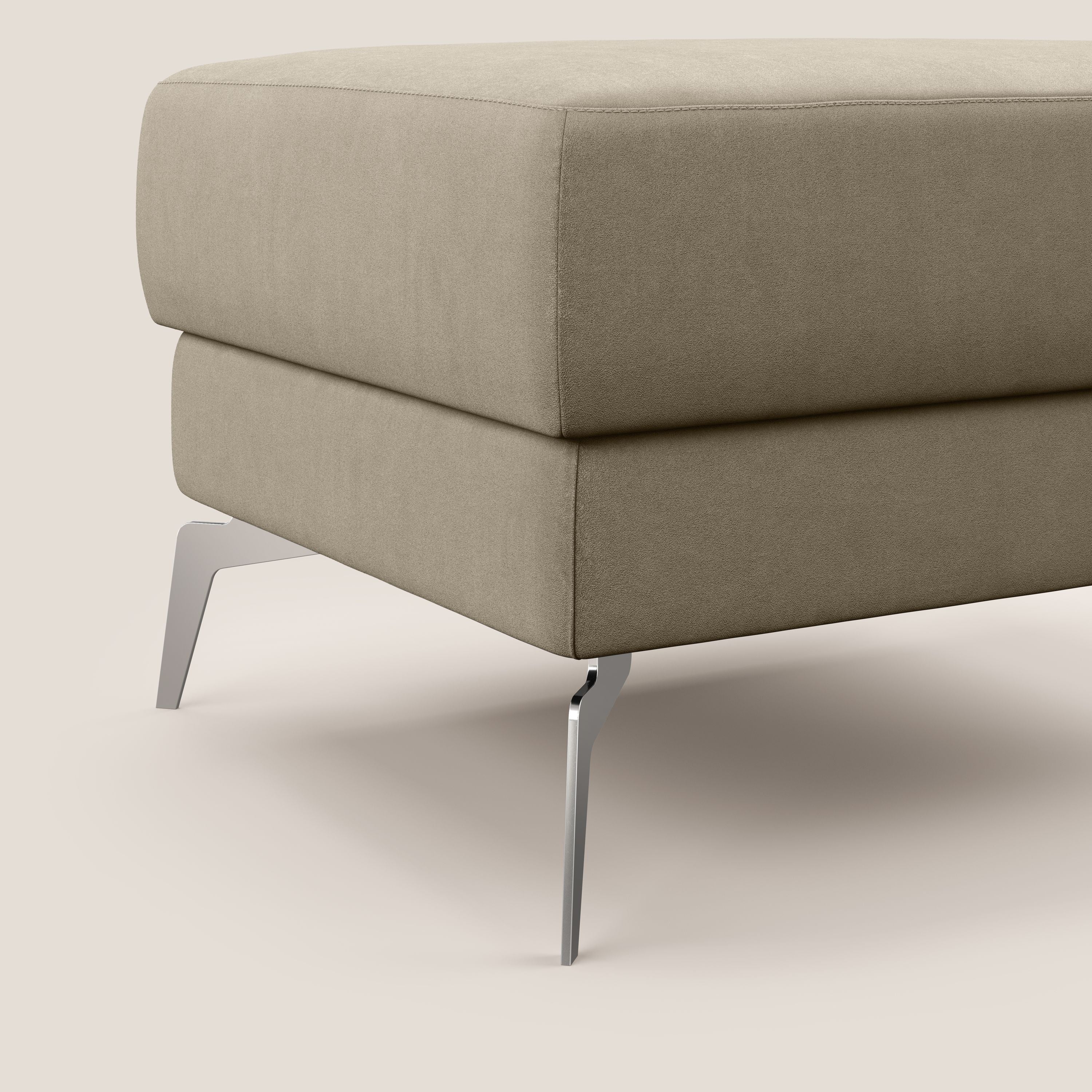 Star Pouf con piedini alti in microfibra impermeabile T11 tortora - divani.store