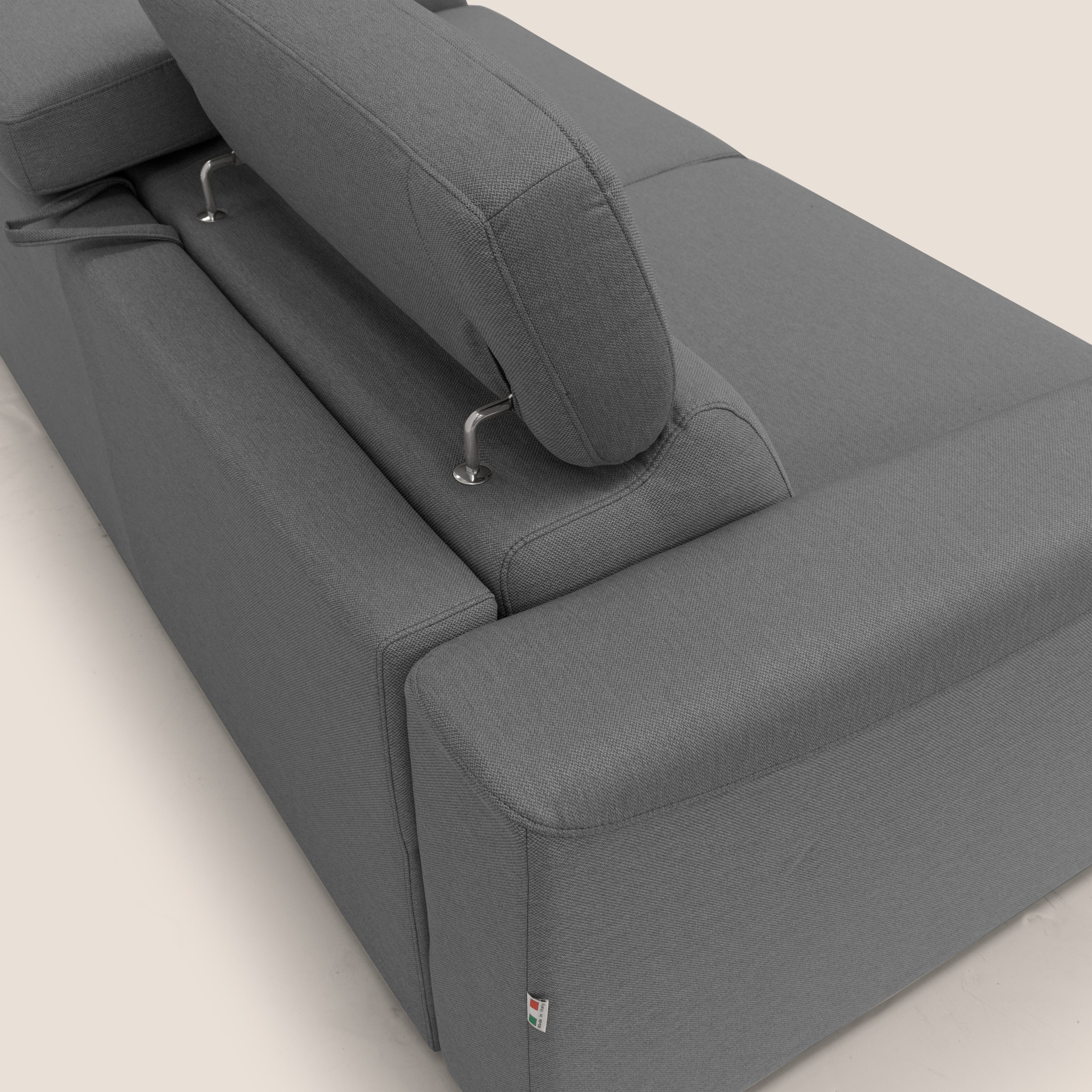 Poseidon Schlafsofa mit elektrischem Relaxmechanismus aus wasserfestem, abwaschbarem Stoff T05 anthrazit