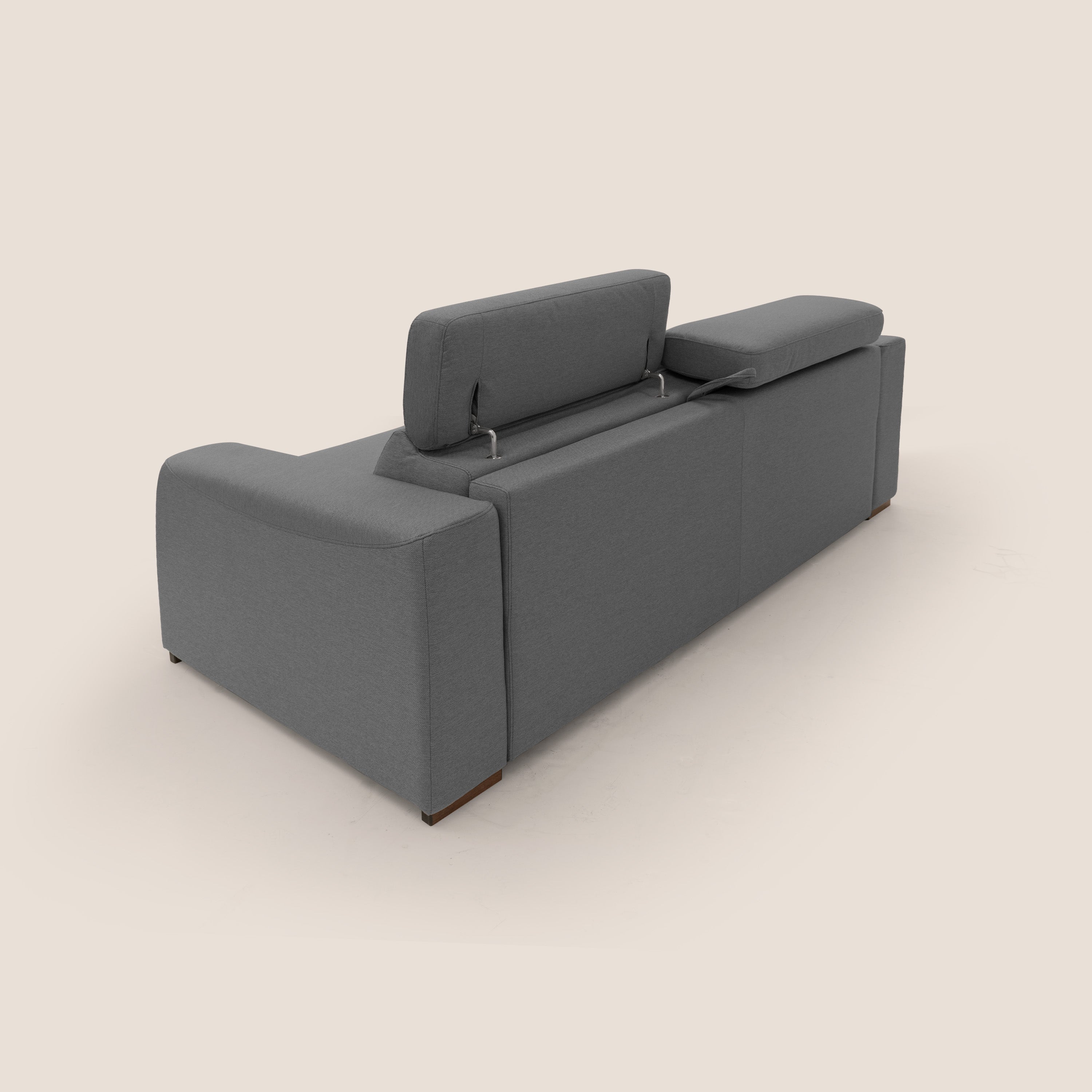 Poseidon Schlafsofa mit elektrischem Relaxmechanismus aus wasserfestem, abwaschbarem Stoff T05 anthrazit