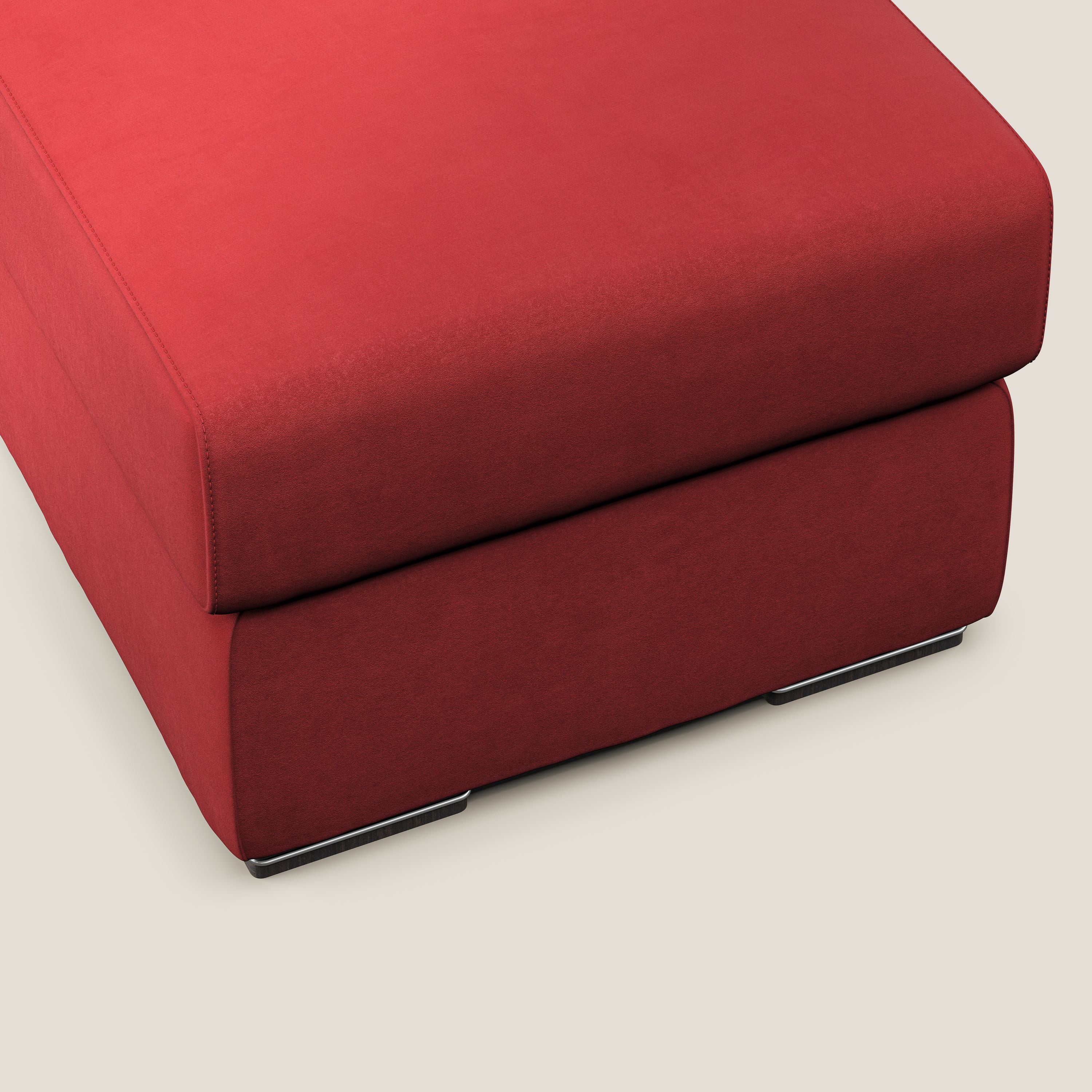 Sun pouf apribile contenitore in microfibra smacchiabile T11 rosso - divani.store