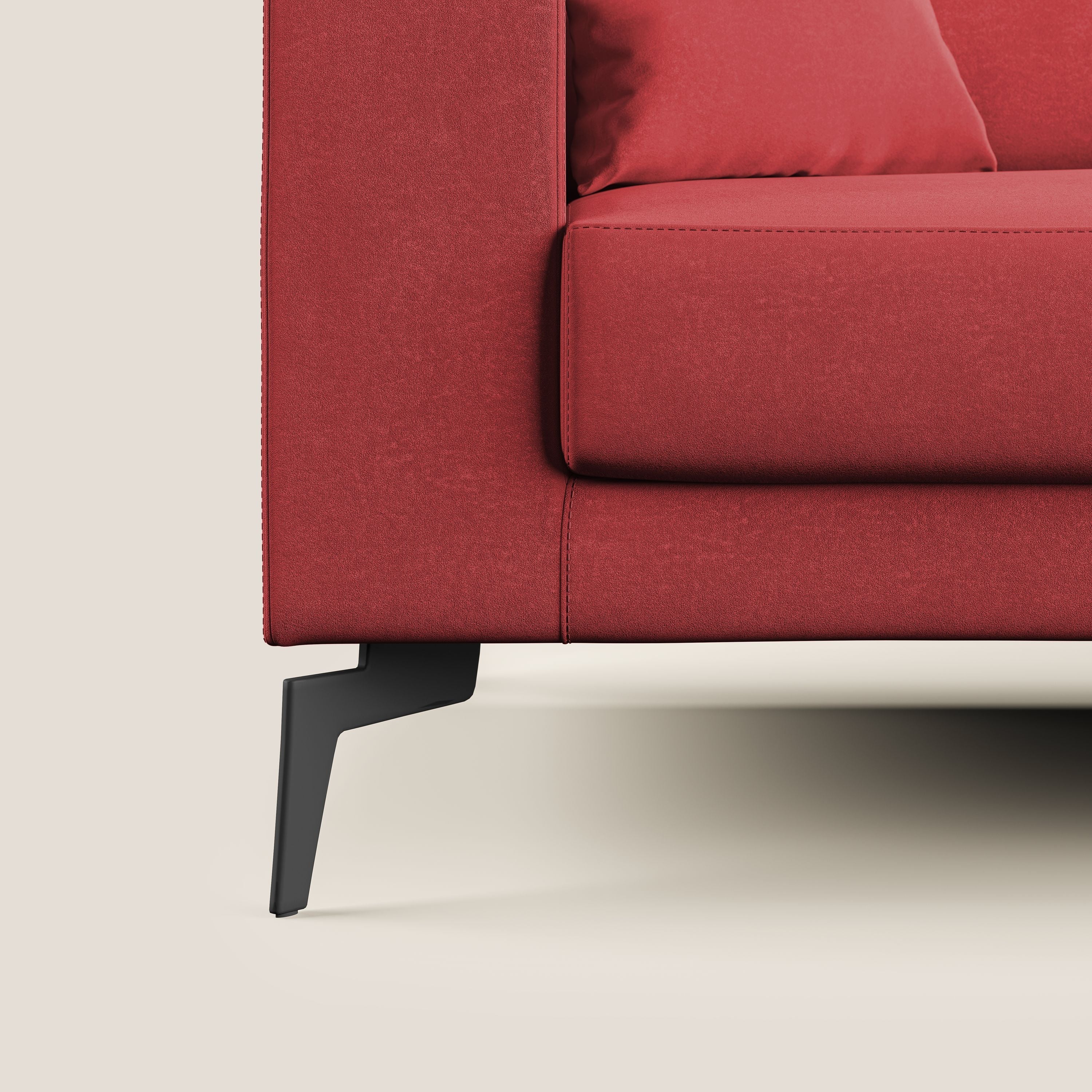 Prestige divano moderno in microfibra smacchiabile T11 rosso - divani.store