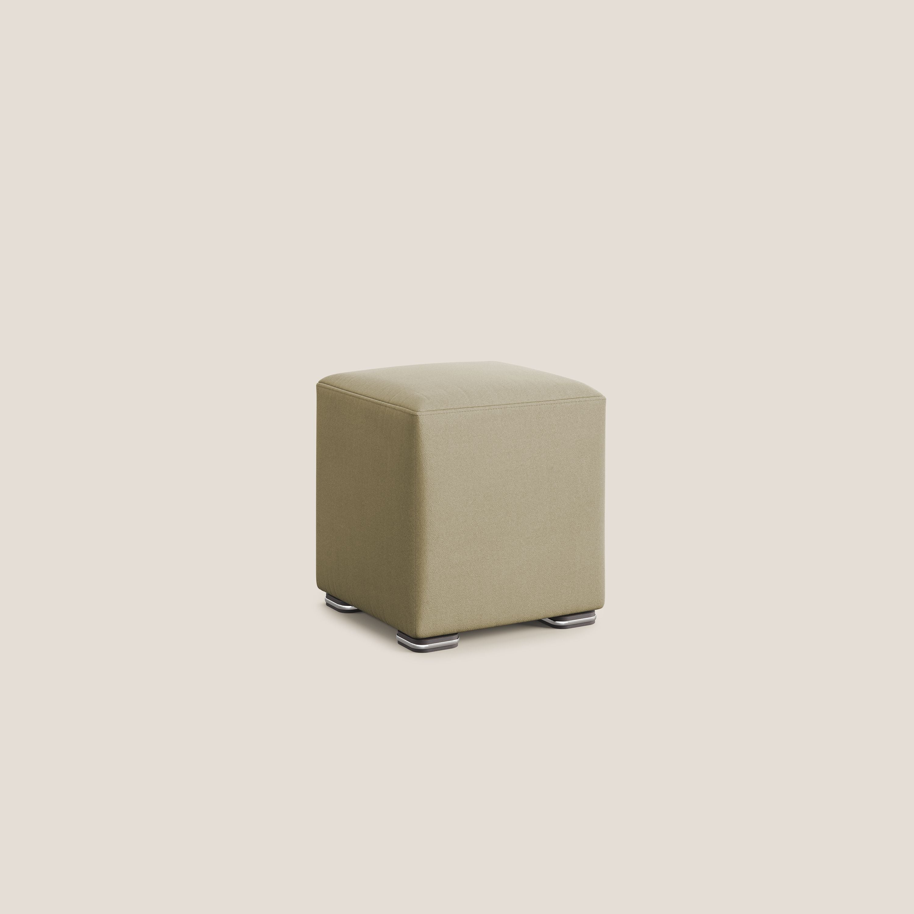 Cube pouf in microfibra smacchiabile T11 beige - divani.store
