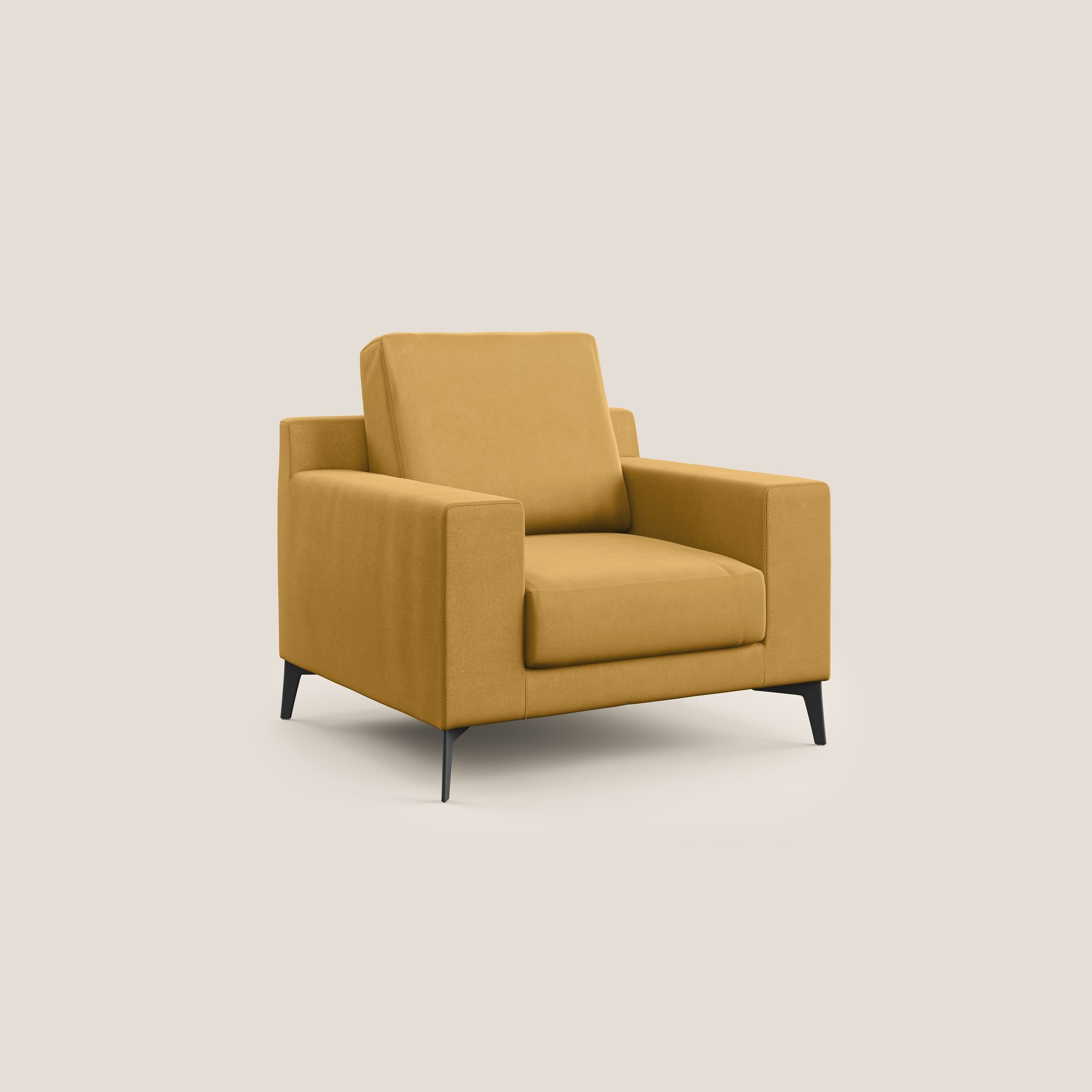 Prestige poltroncina moderna in microfibra smacchiabile T11 giallo - divani.store