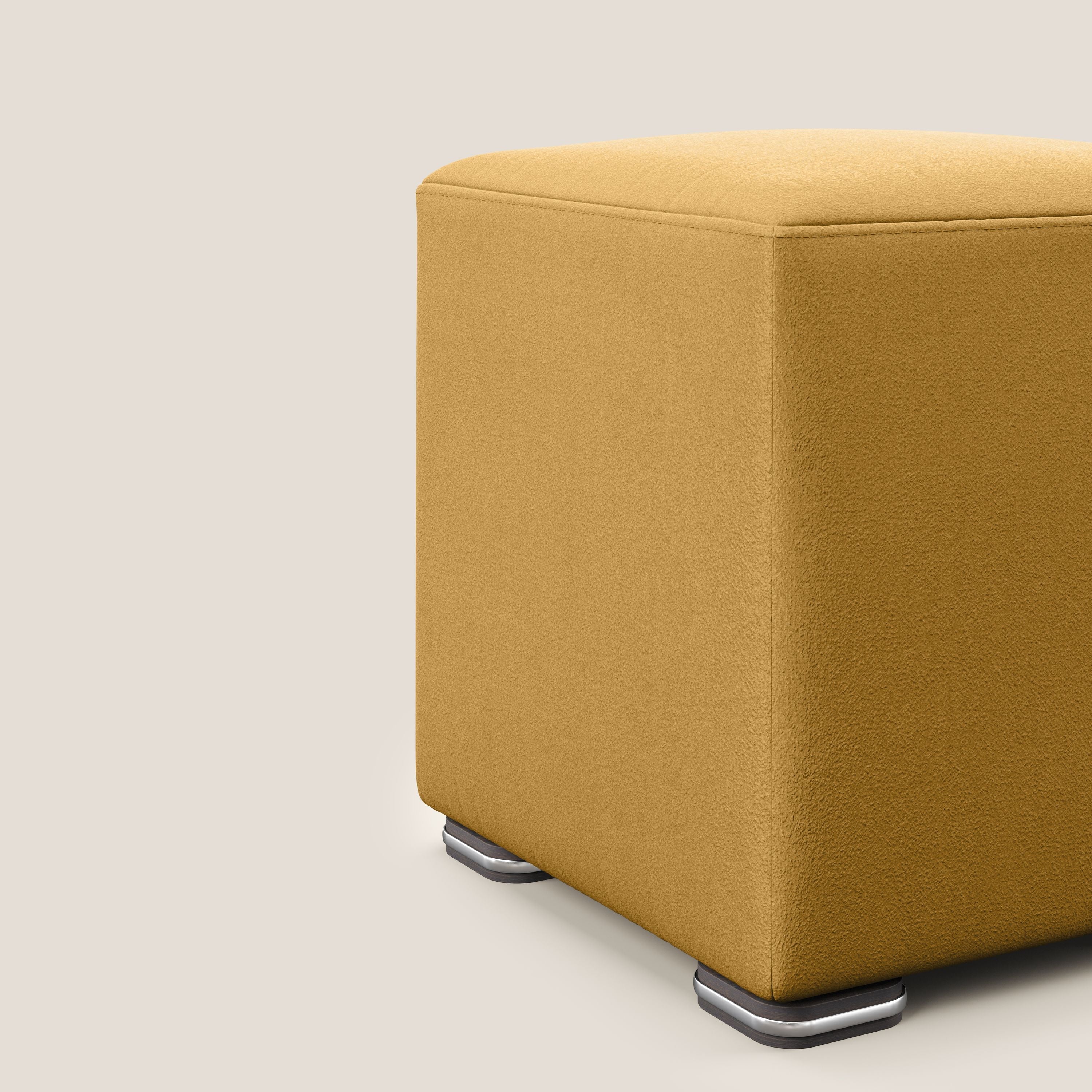 Cube pouf in microfibra smacchiabile T11 giallo - divani.store