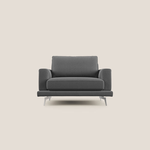 Dorian poltrona moderna in tessuto smacchiabile T05 antracite - divani.store