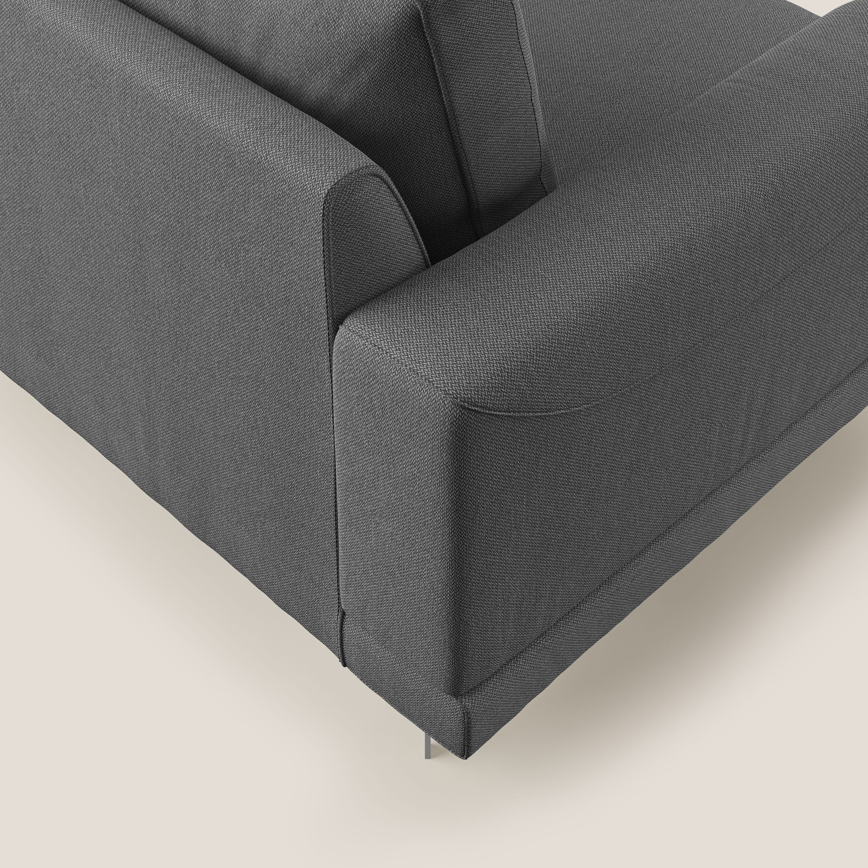 Dorian poltrona moderna in tessuto smacchiabile T05 antracite - divani.store