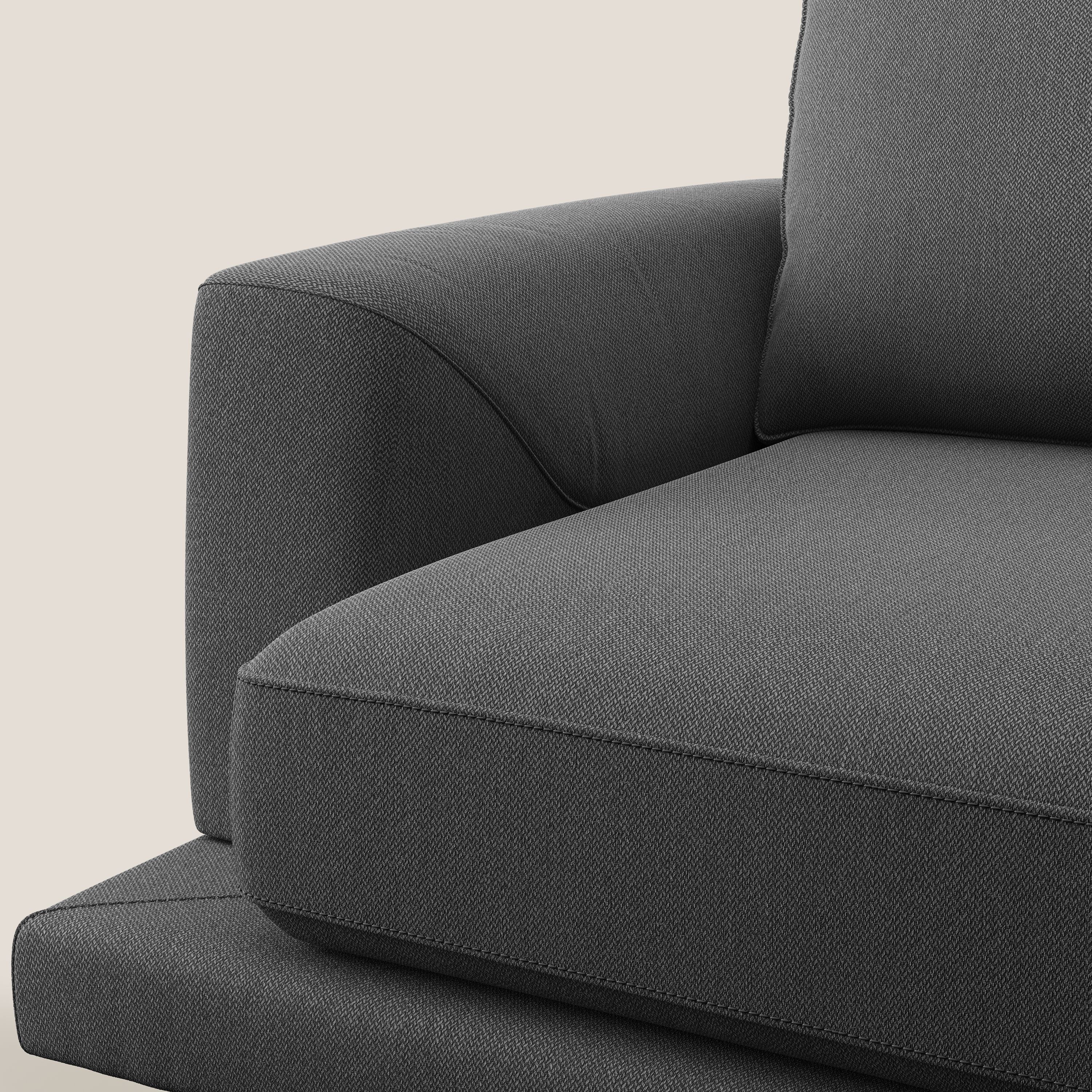 Dorian poltrona moderna in tessuto smacchiabile T05 antracite - divani.store