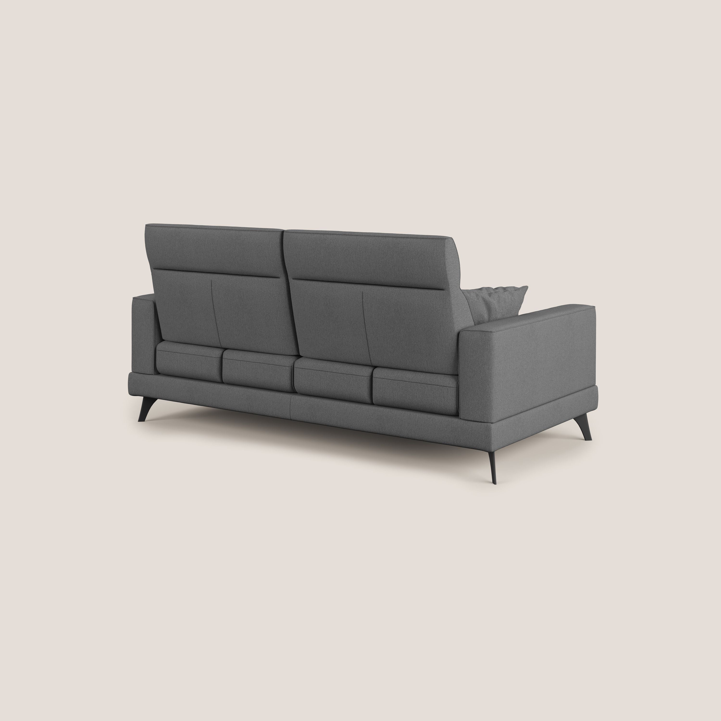 Slide Divano con schienali traslanti e poggiatesta in tessuto smacchiabile T05 antracite - divani.store