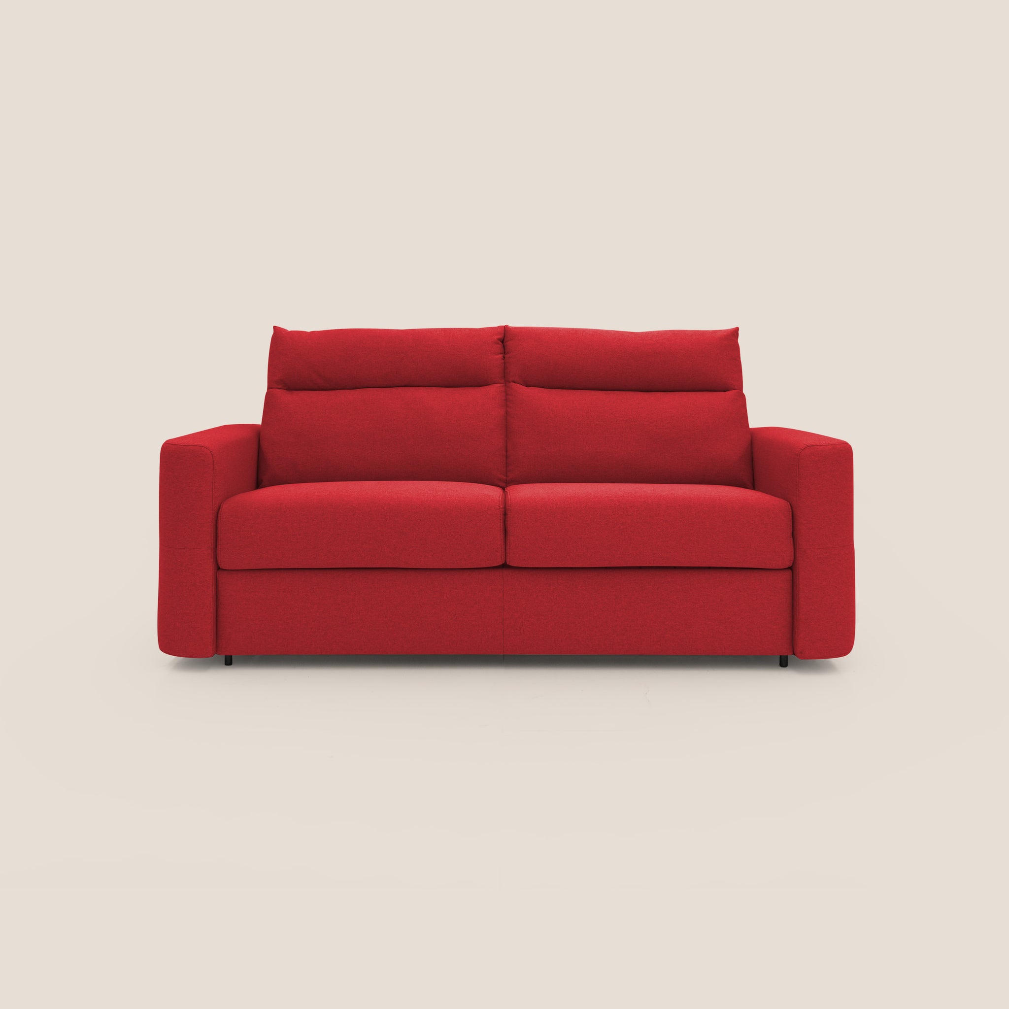 Cupido Schlafsofa 202 cm (mat. 140x197 cm) Matratze H18 aus wasserfestem, baumwollähnlichem Stoff T13 ROT