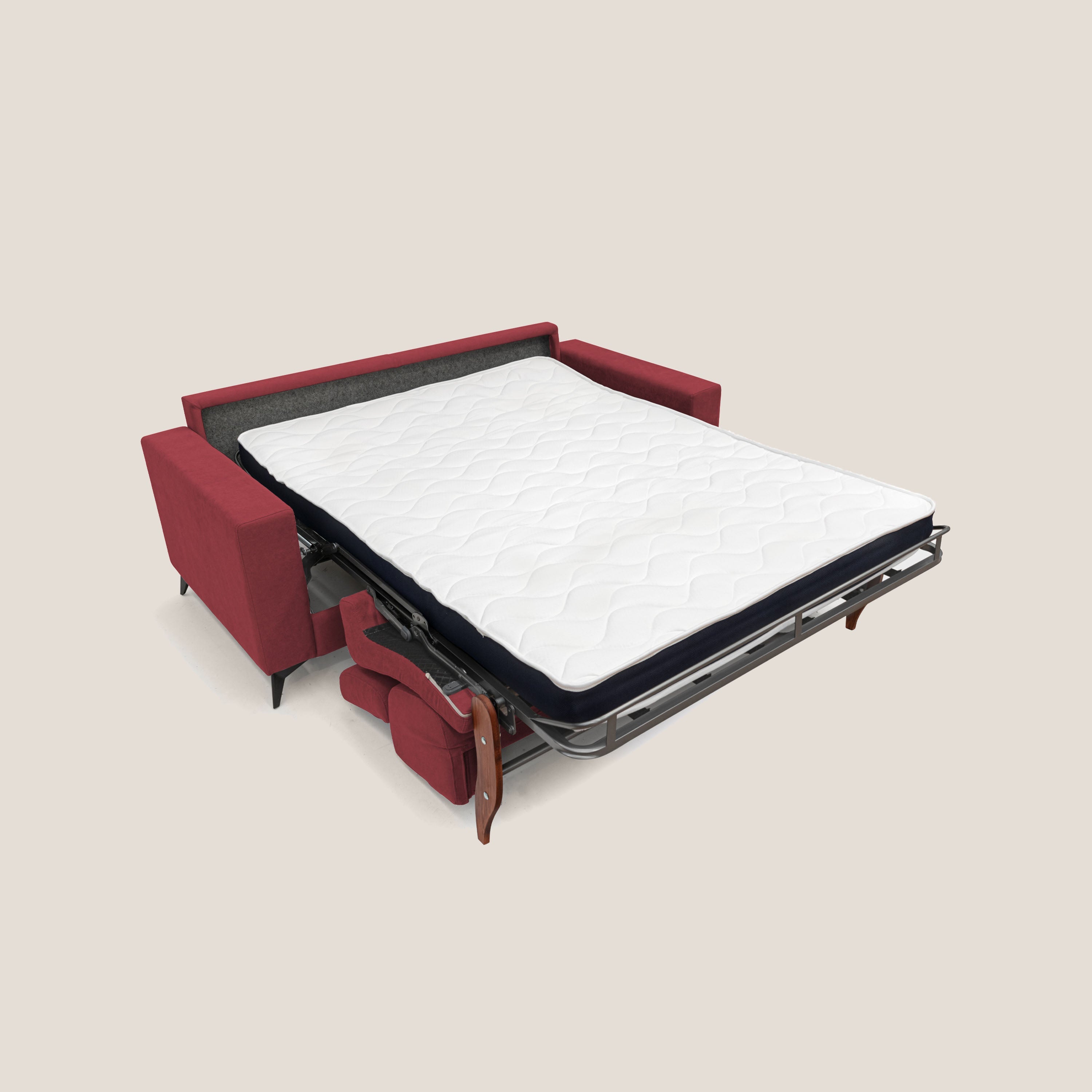 Pegaso divano letto con poggiatesta reclinabili e rivestimento T02 rosso - divani.store