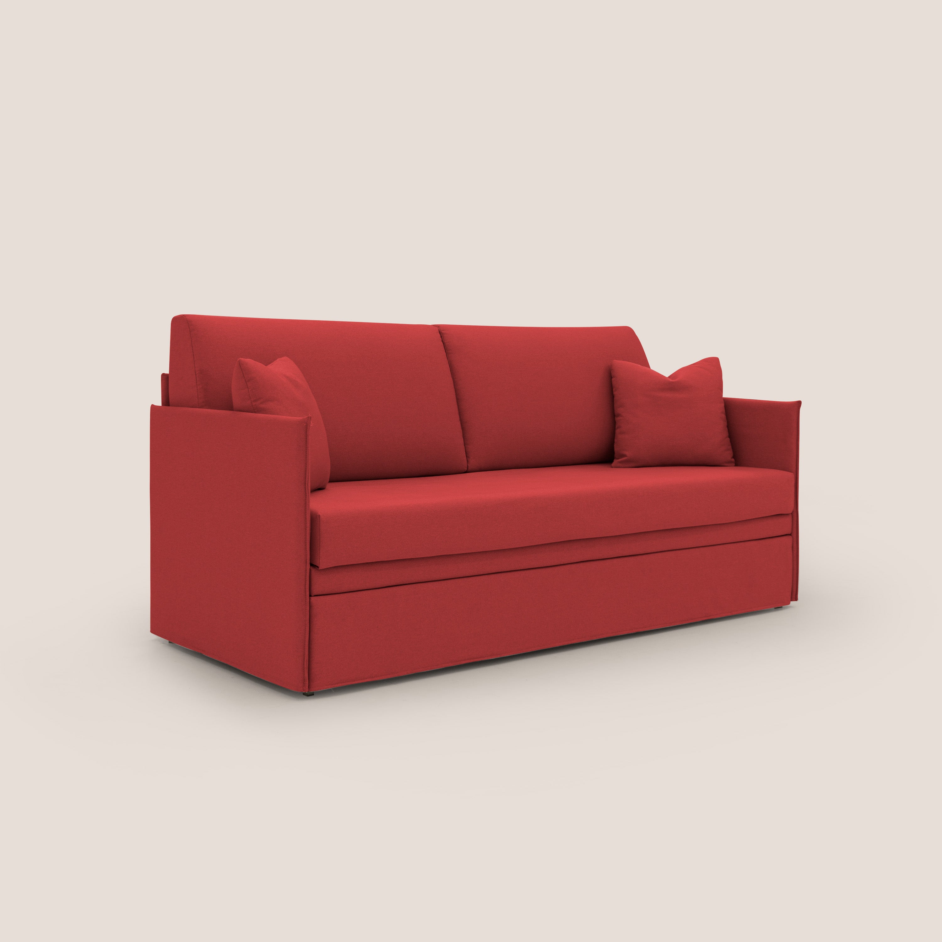 Tortona Divano duplex con doppio letto in tessuto simil cotone impermeabile T13 rosso - divani.store