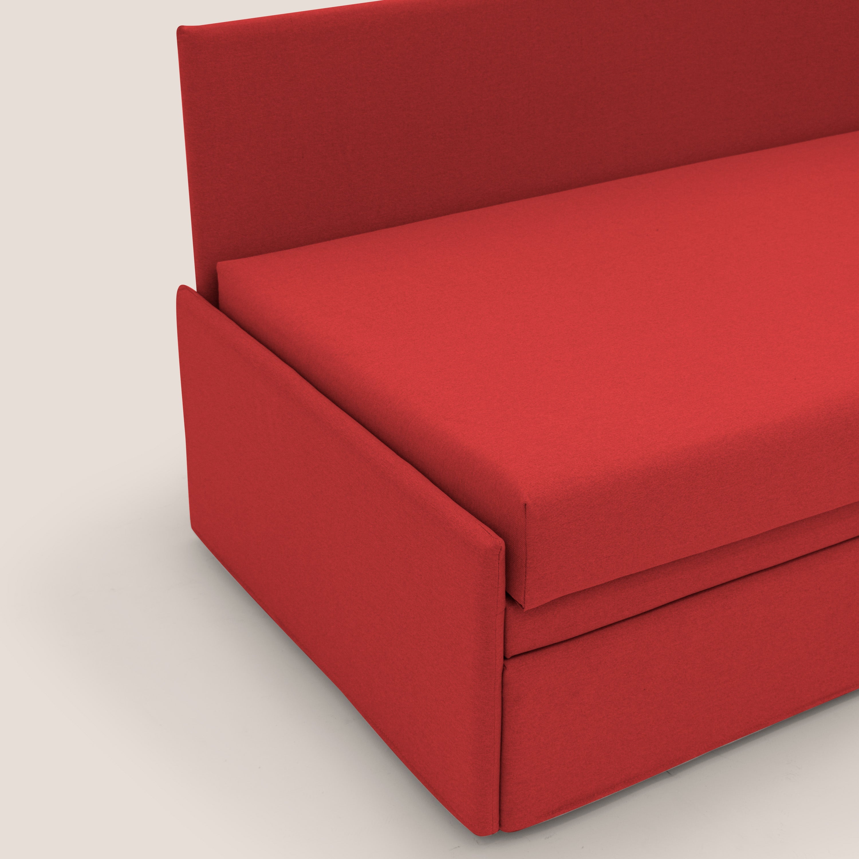 Naviglio Divano duplex con doppio letto in tessuto simil cotone impermeabile T13 rosso - divani.store