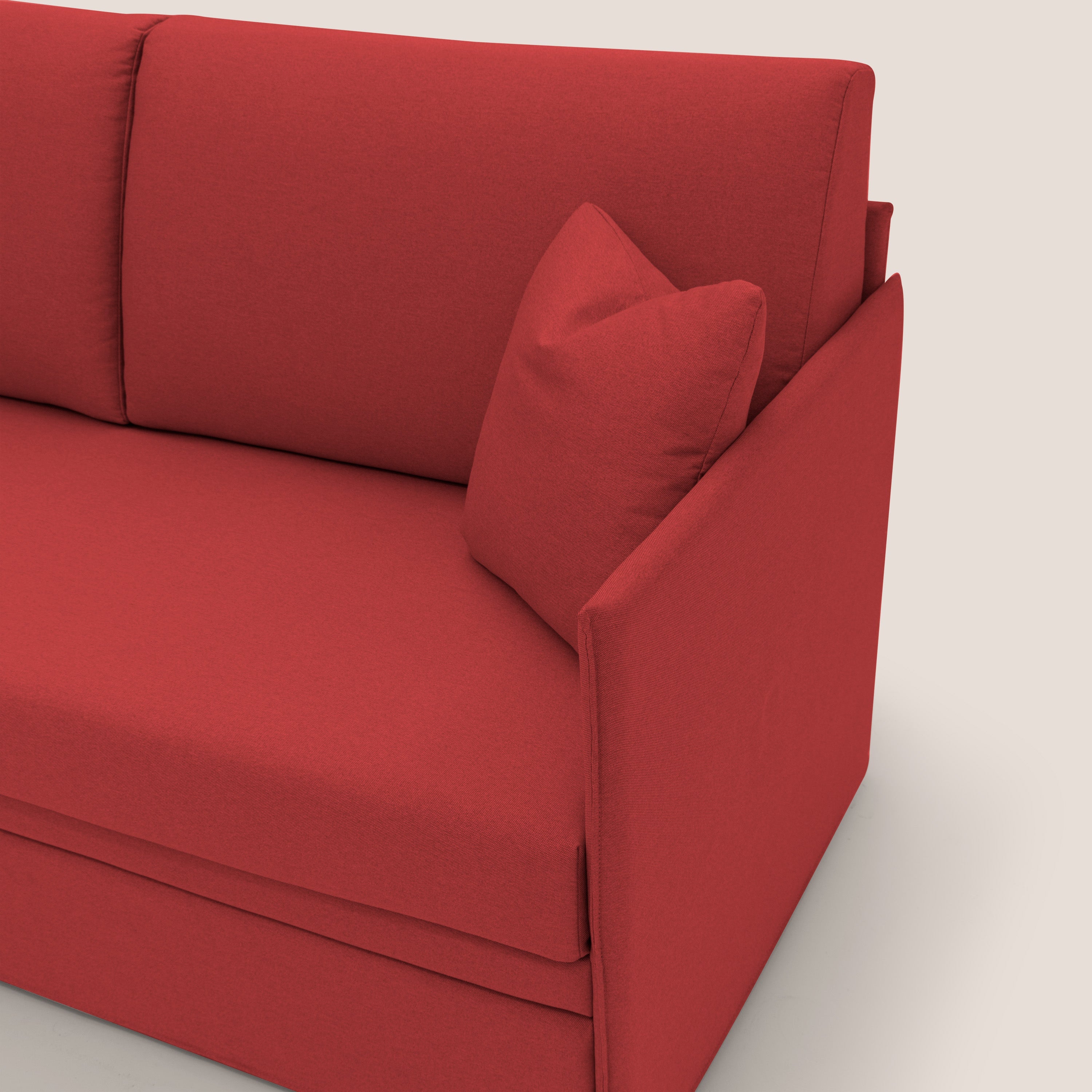 Tortona Divano duplex con doppio letto in tessuto simil cotone impermeabile T13 rosso - divani.store