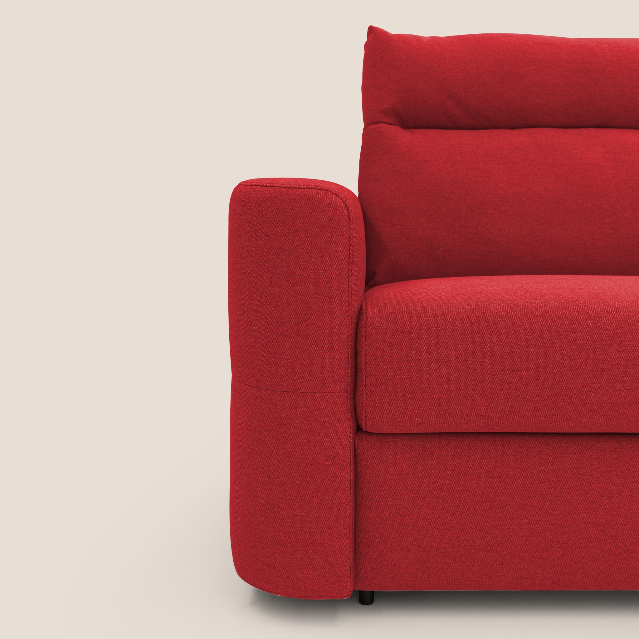 Cupido Schlafsofa 202 cm (mat. 140x197 cm) Matratze H18 aus wasserfestem, baumwollähnlichem Stoff T13 ROT