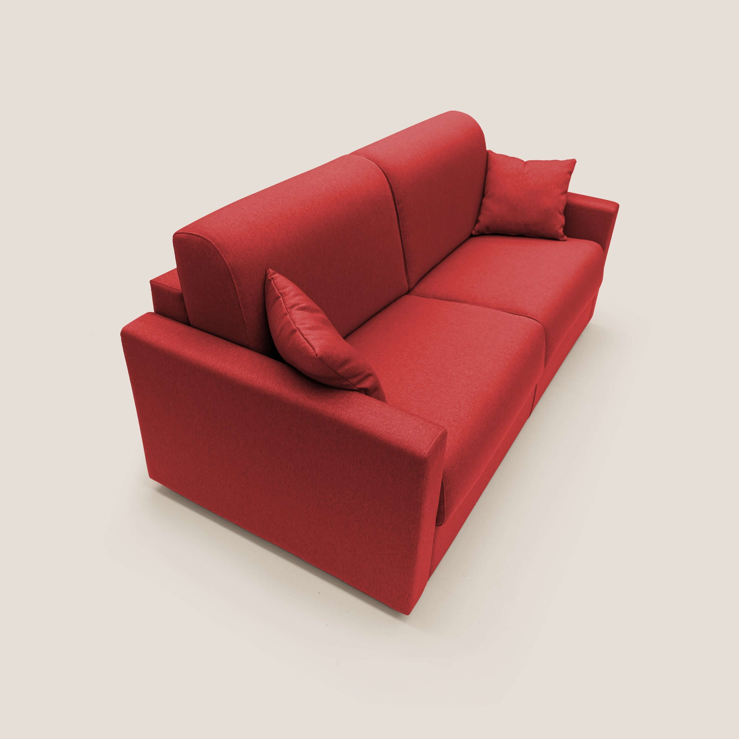 Chris Divano letto matrimoniale in tessuto impermeabile T13 rosso - divani.store
