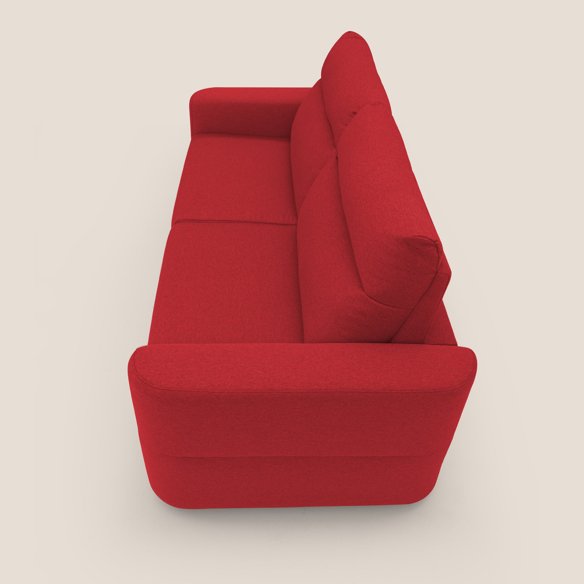 Cupido Schlafsofa 202 cm (mat. 140x197 cm) Matratze H18 aus wasserfestem, baumwollähnlichem Stoff T13 ROT