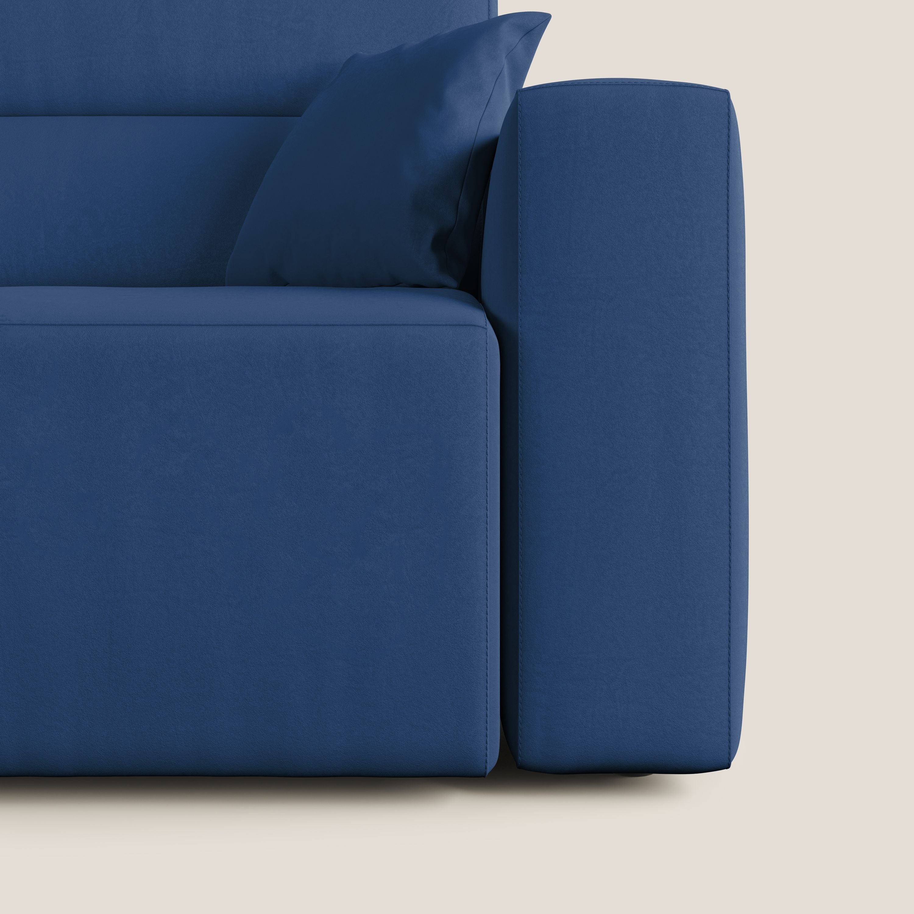 Orwell divano con seduta estraibile in microfibra smacchiabile T11 blu - divani.store