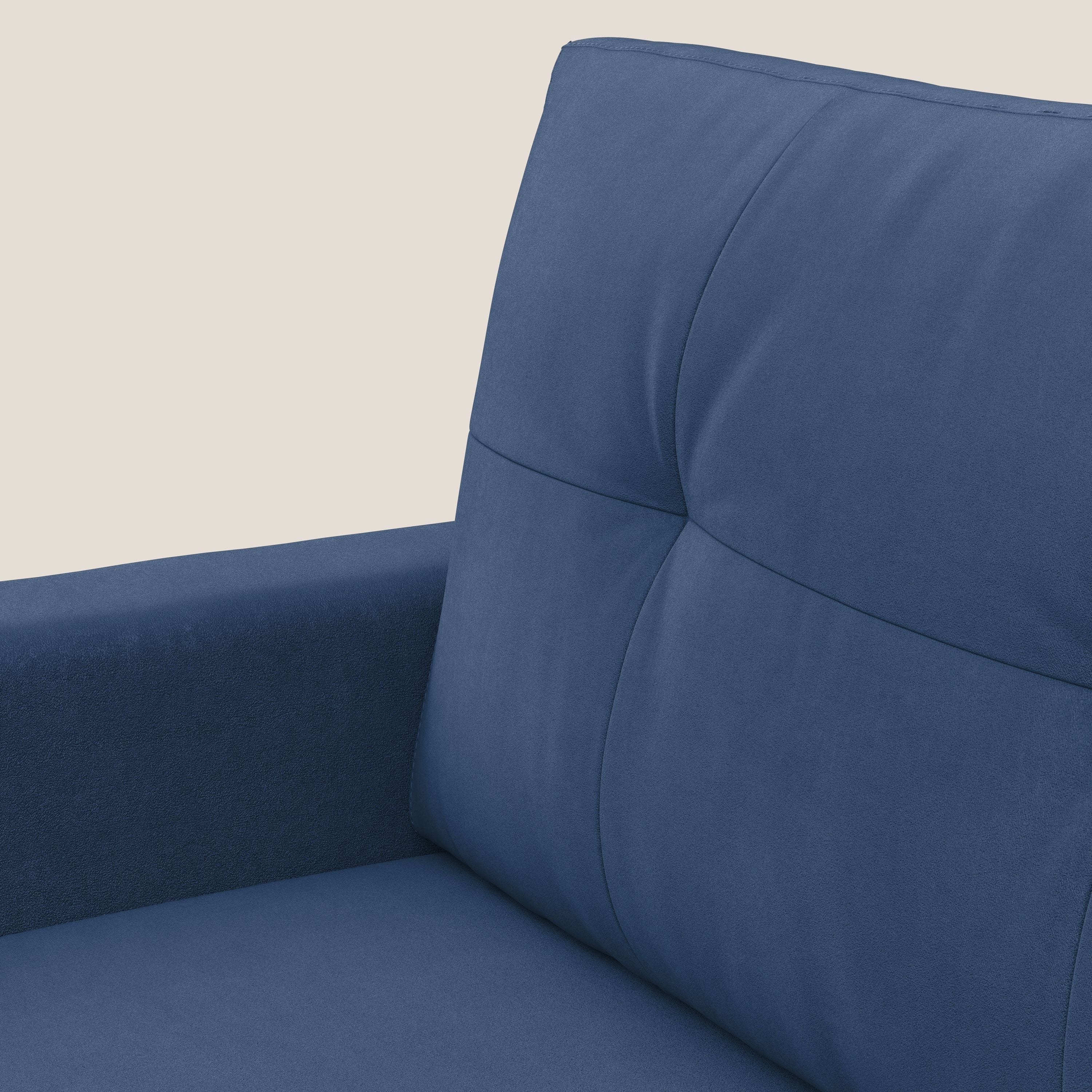 Megan poltrona letto in microfibra smacchiabile T11 blu - divani.store